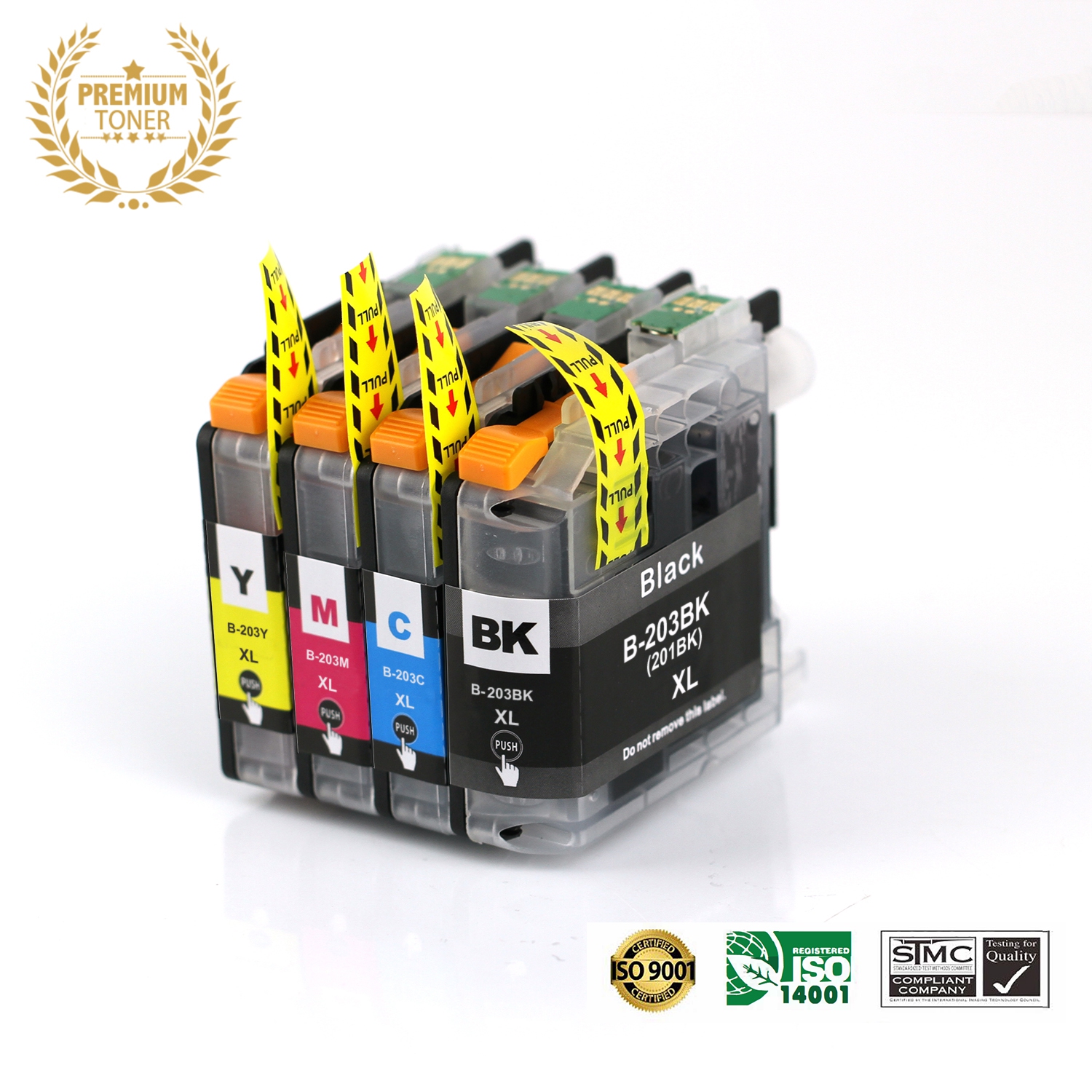 Ultra Ink™ 4 COLORS COMBO - Brother Printer LC203 BK/M/Y/C High Yield Inkjet Cartridge Online Only!