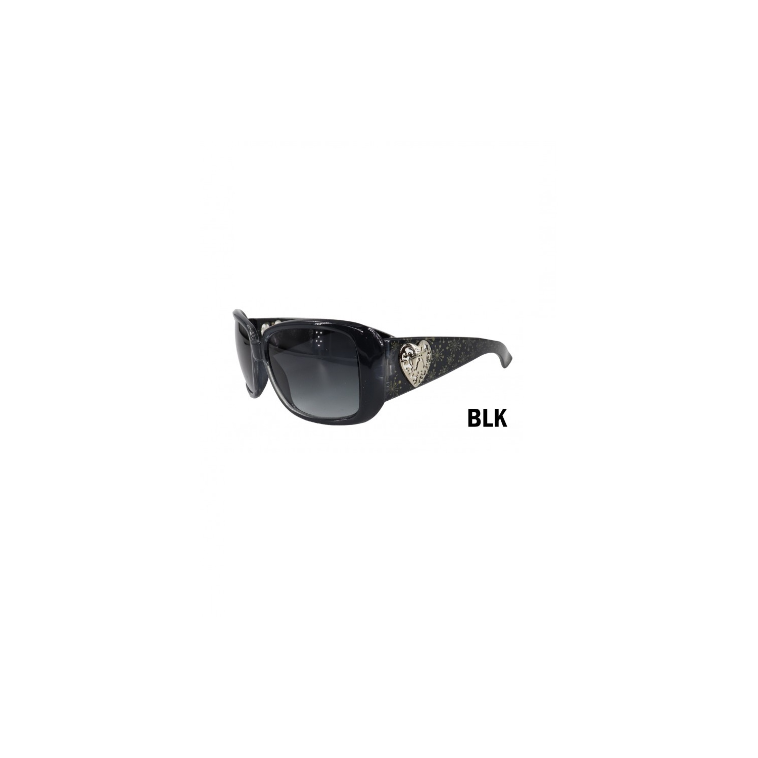 WIBE Sunglasses SG-2256BLK Oversized Sunglasses with heart decoration