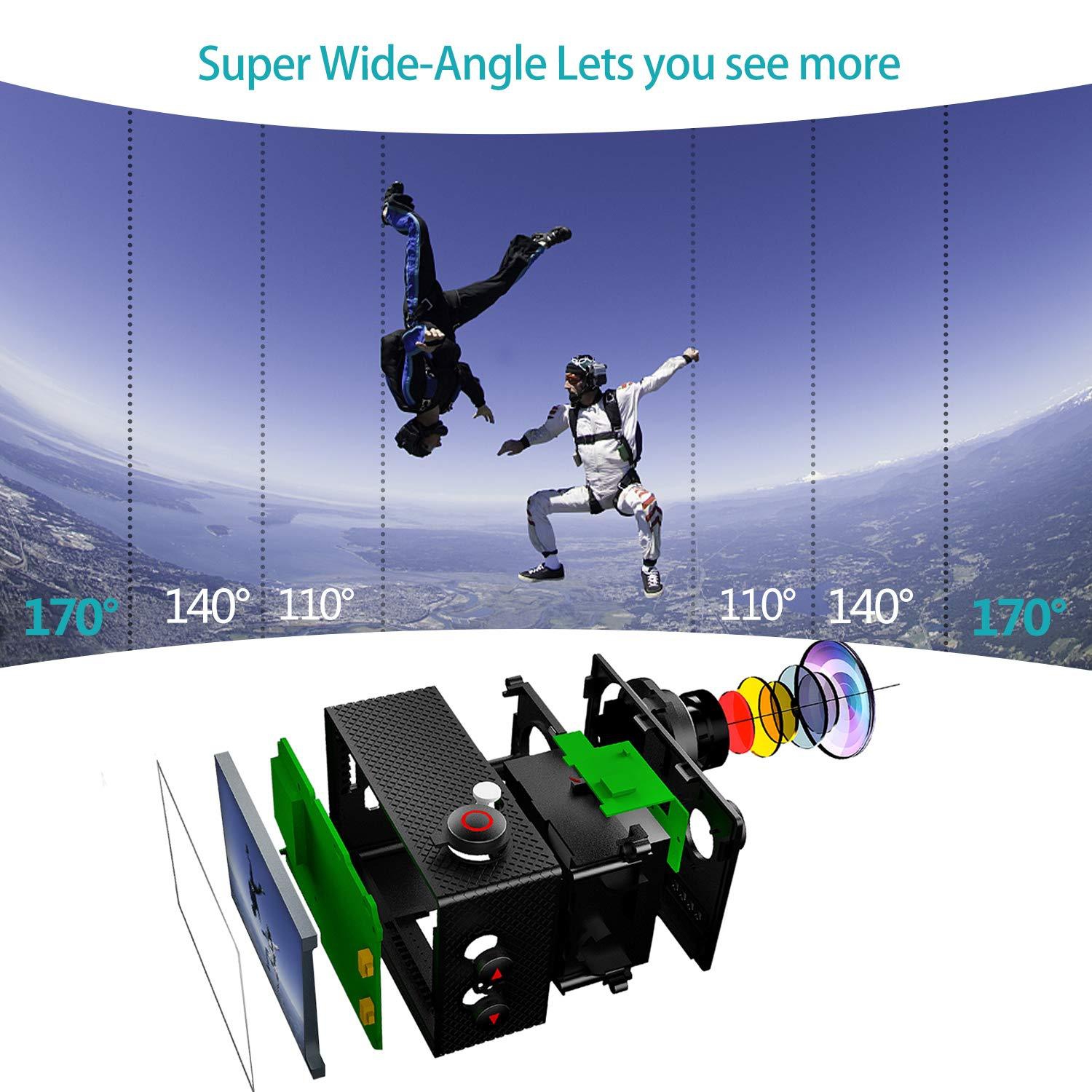 Apexcam 4K 16MP WIFI Action Camera Underwater Waterproof Camera Sports Camera Camcorder Ultra HD 40M 170° Wide-Angle