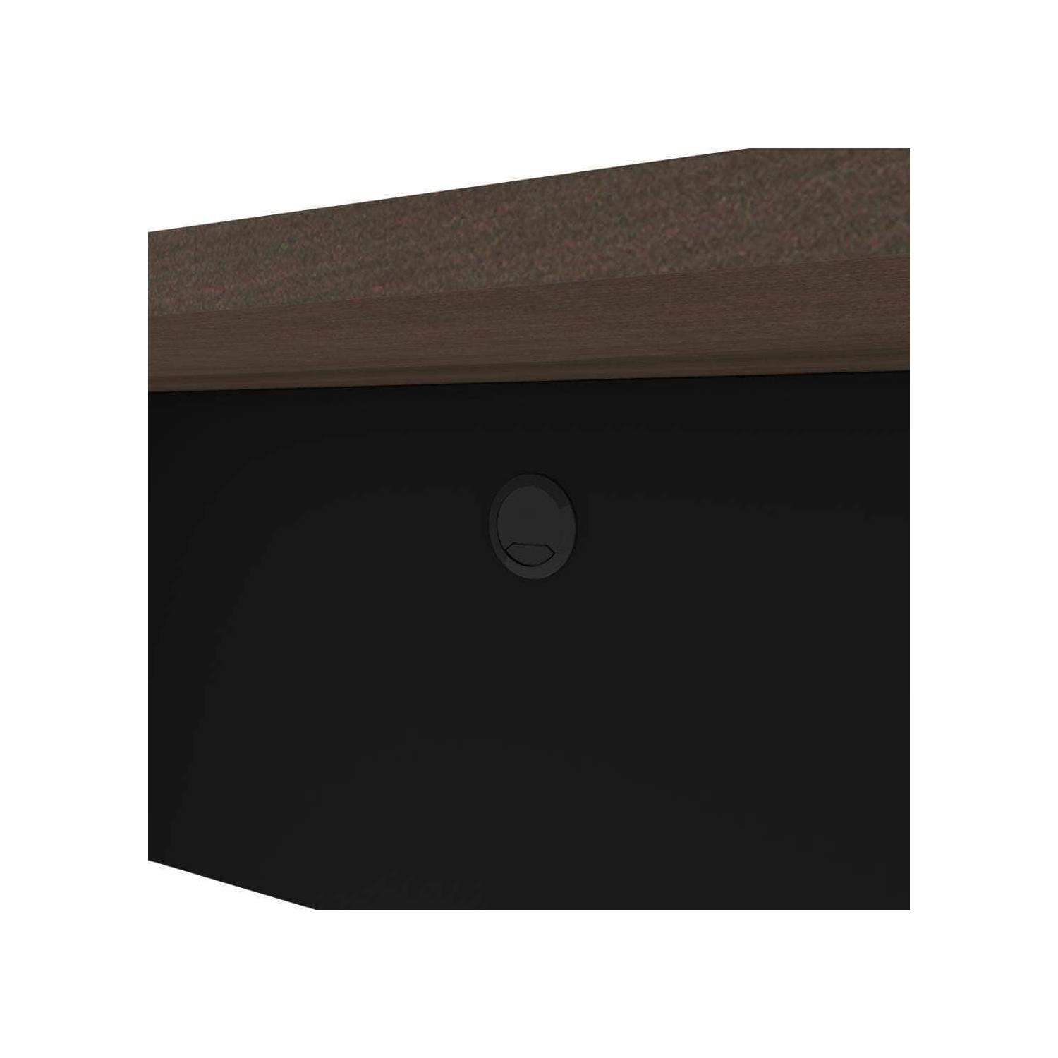 Coquille de bureau étroite connexion de Bestar - Antigua-et-noir