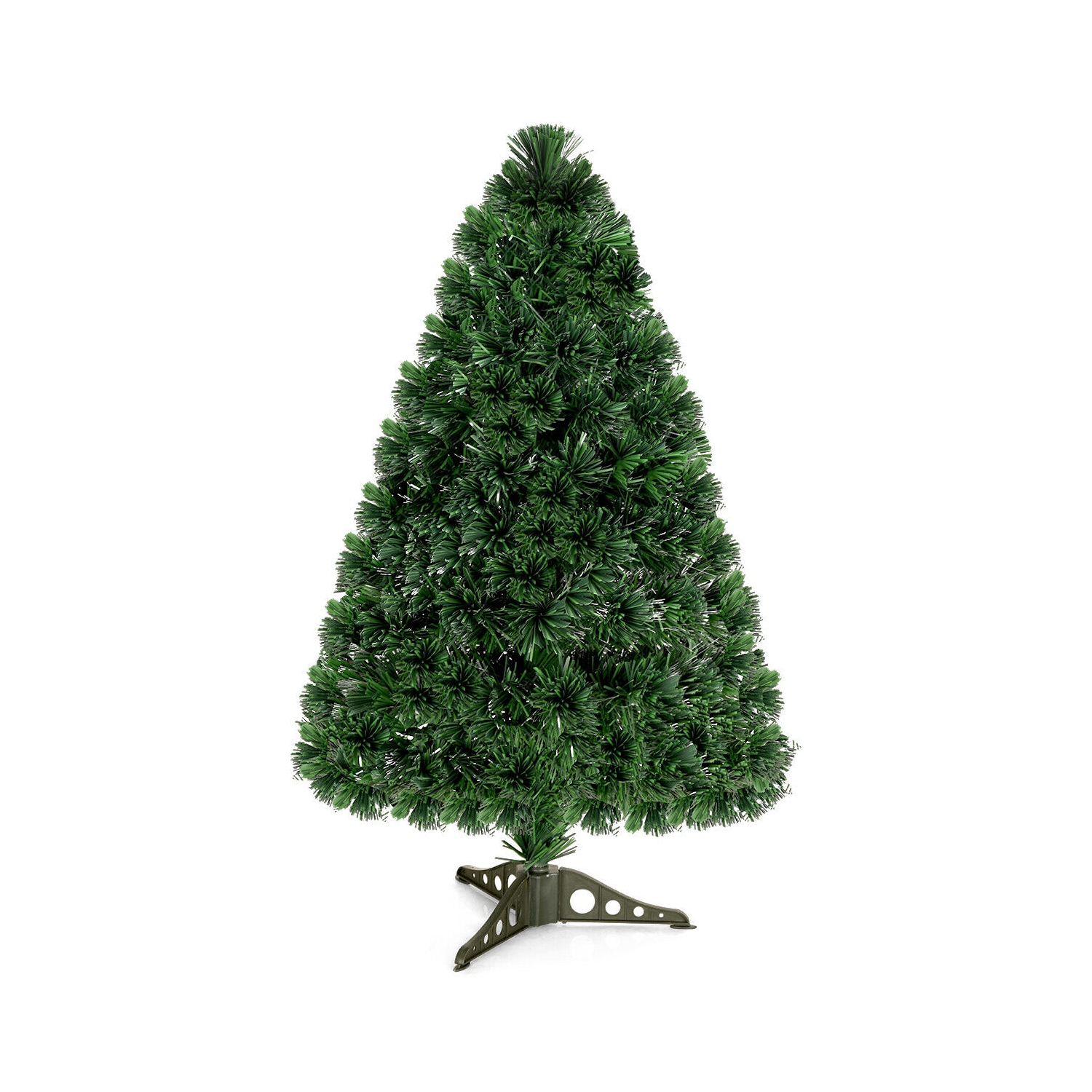 3Ft Pré-éclairé Fibre optique PVC artificiel Arbre de Noël Table avec support en plastique