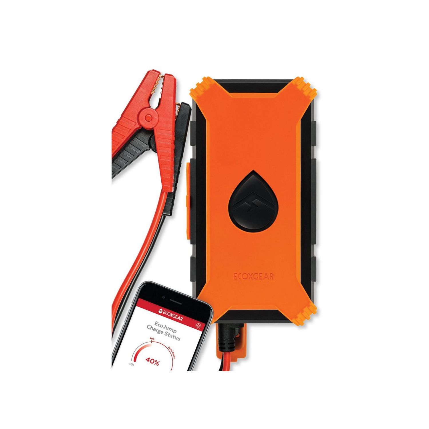 ECOXGEAR EcoJump Waterproof Auto and Truck Jump Starter & Cell Phone Charger with Bluetooth App (Orange/Black)