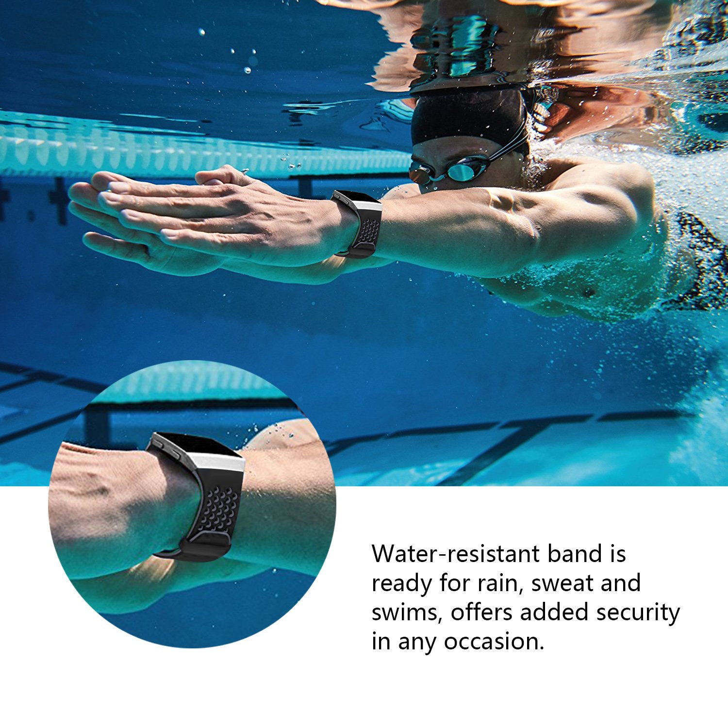 Fitbit Ionic Band, Replacement Sport Soft Silicone Breathable Starp Accesory Wristband