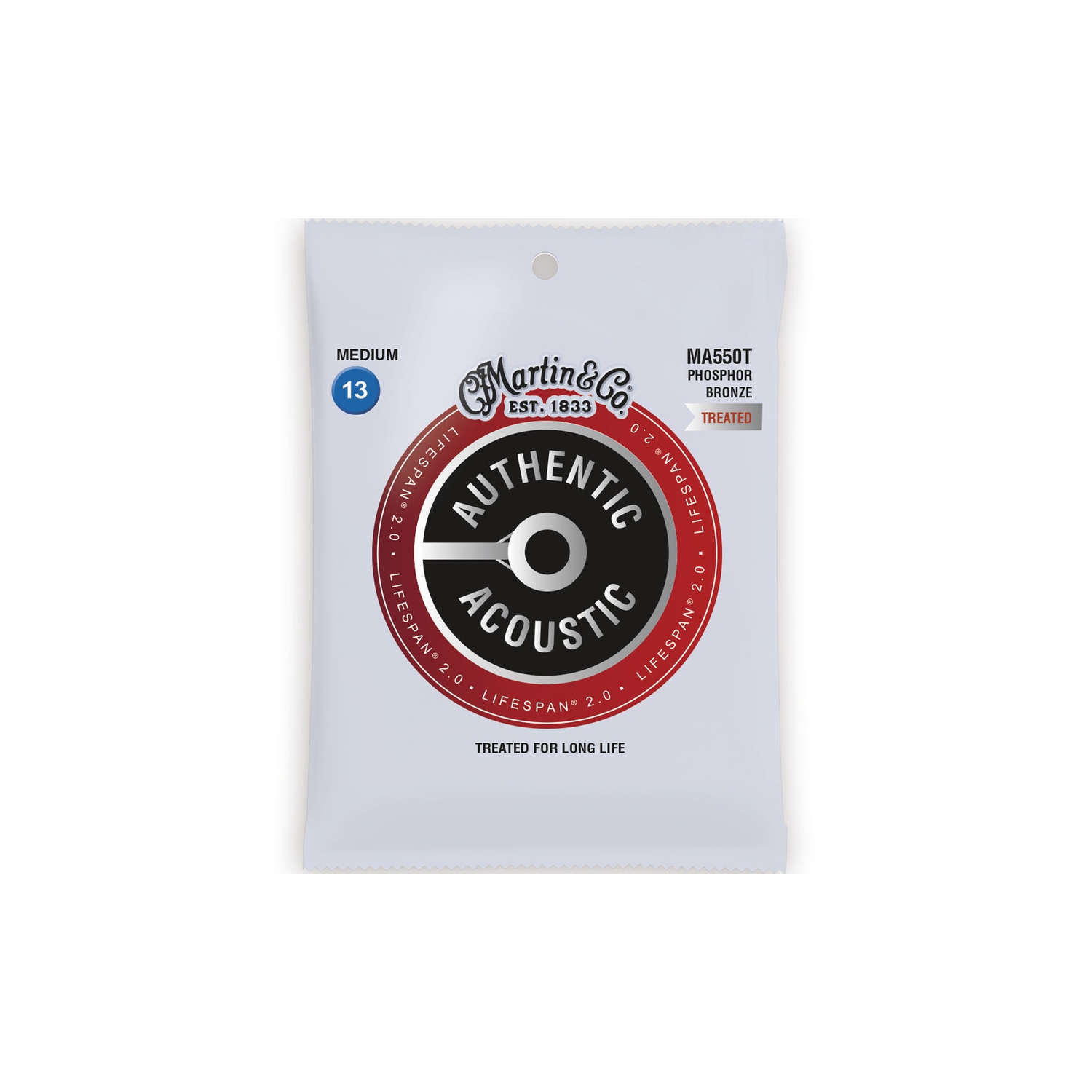 Martin Authentic Lifespan 2.0 Acoustic Guitar Strings - 92/8, Medium