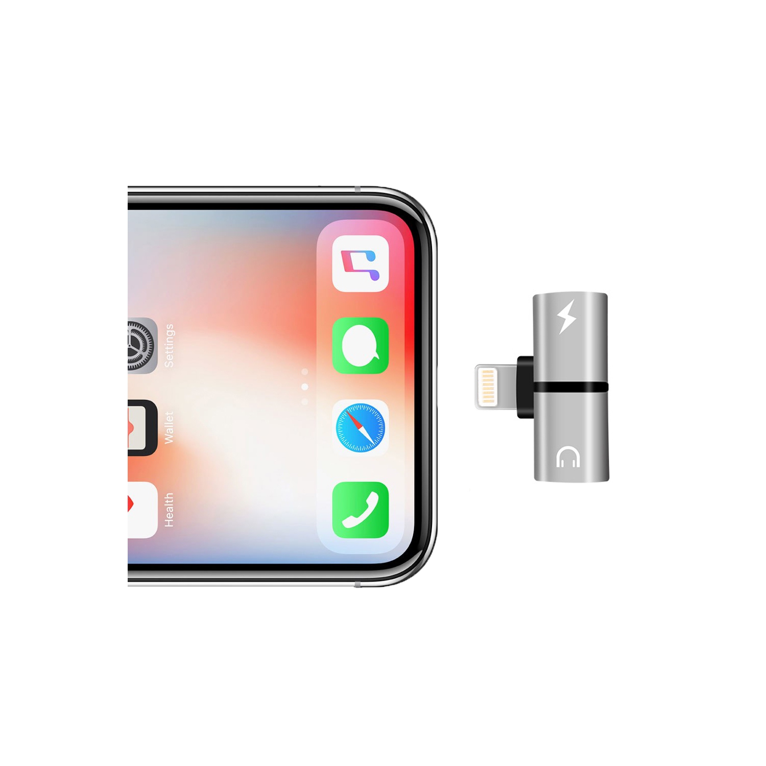 2 in 1 Double Adapter Headphone Jack Converter Splitter Dual Audio Lightning Cable Charger