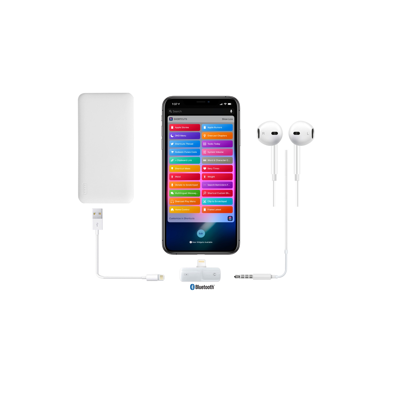 SenseiPhoto Black 3.5mm Audio + Lightning Charge 2 in 1 for iPhone Adapter Headphone Jack Converter 12 11 XR XS X 8 7 Splitter Dual AUX Dongle