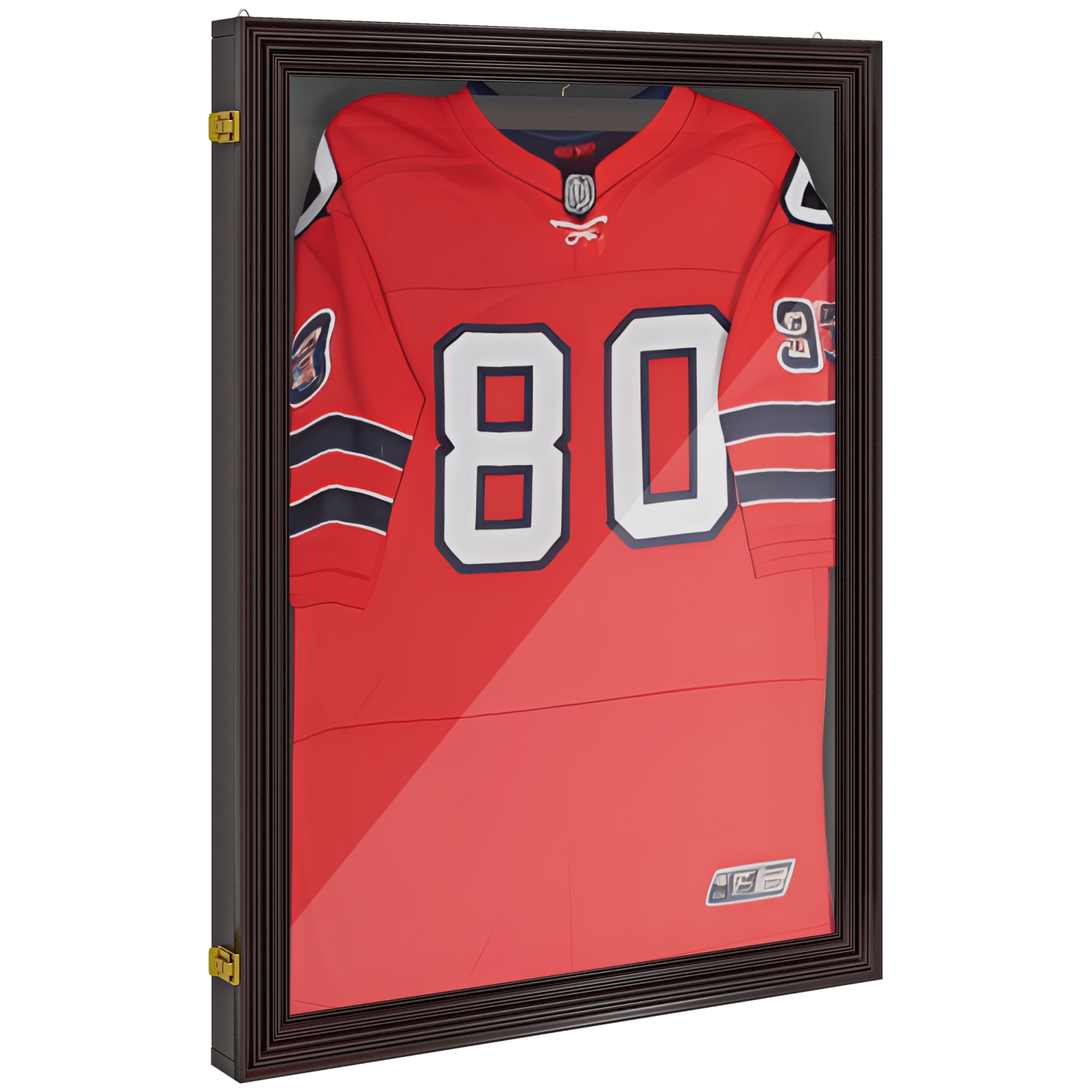HOMCOM Jersey Display Frame Case, Acrylic Sports Shirt Shadow Box for Basketball Football Baseball, 23.5" x 31.5", Brown