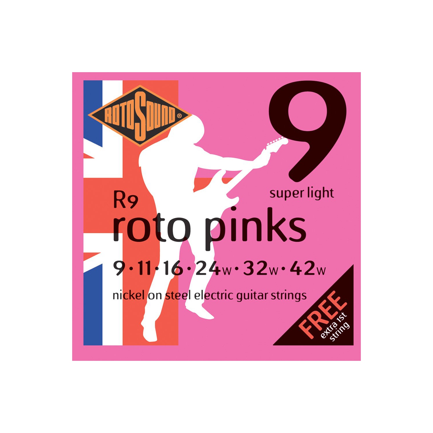 Rotosound Roto Pinks Guitar Strings - 9-42
