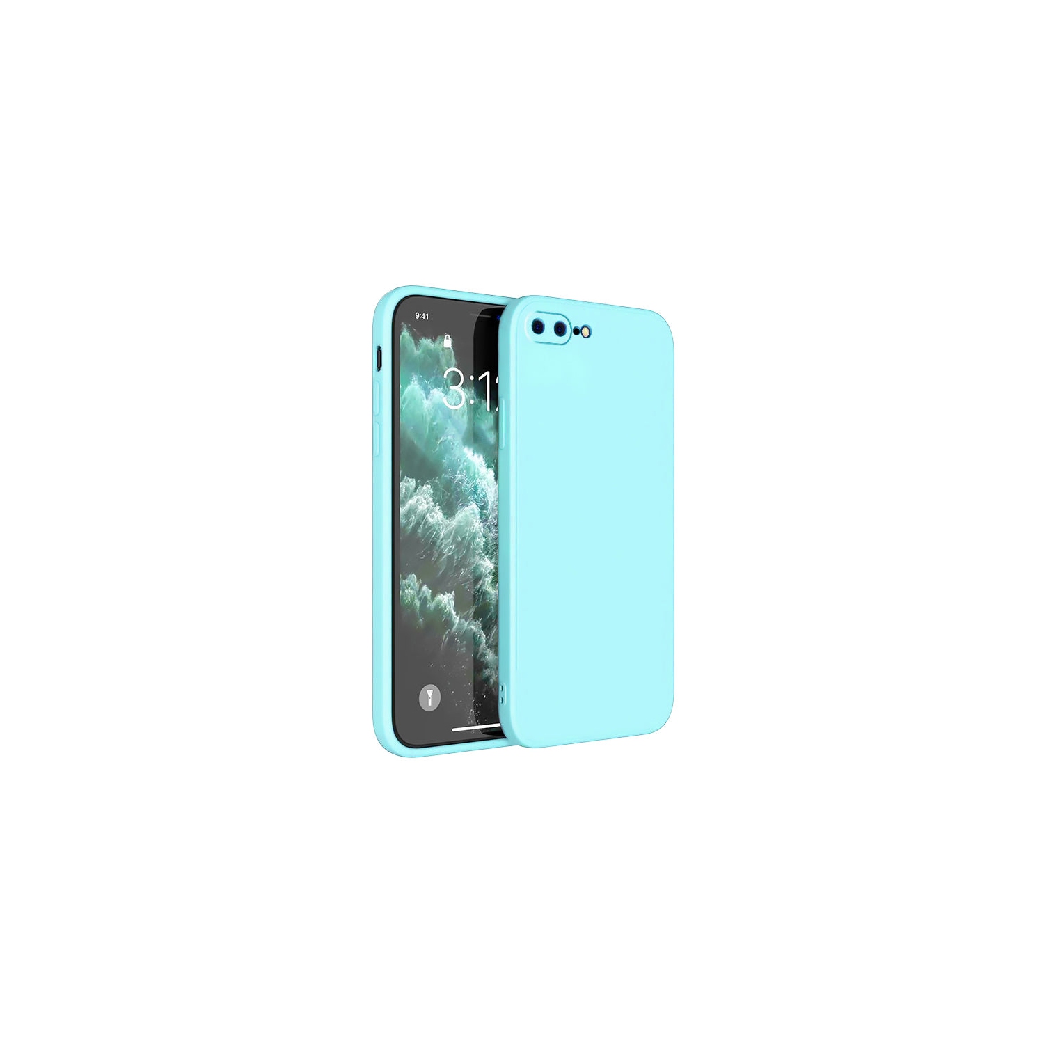 PANDACO Soft Shell Matte Mint Blue Case for iPhone 7 Plus or iPhone 8 Plus