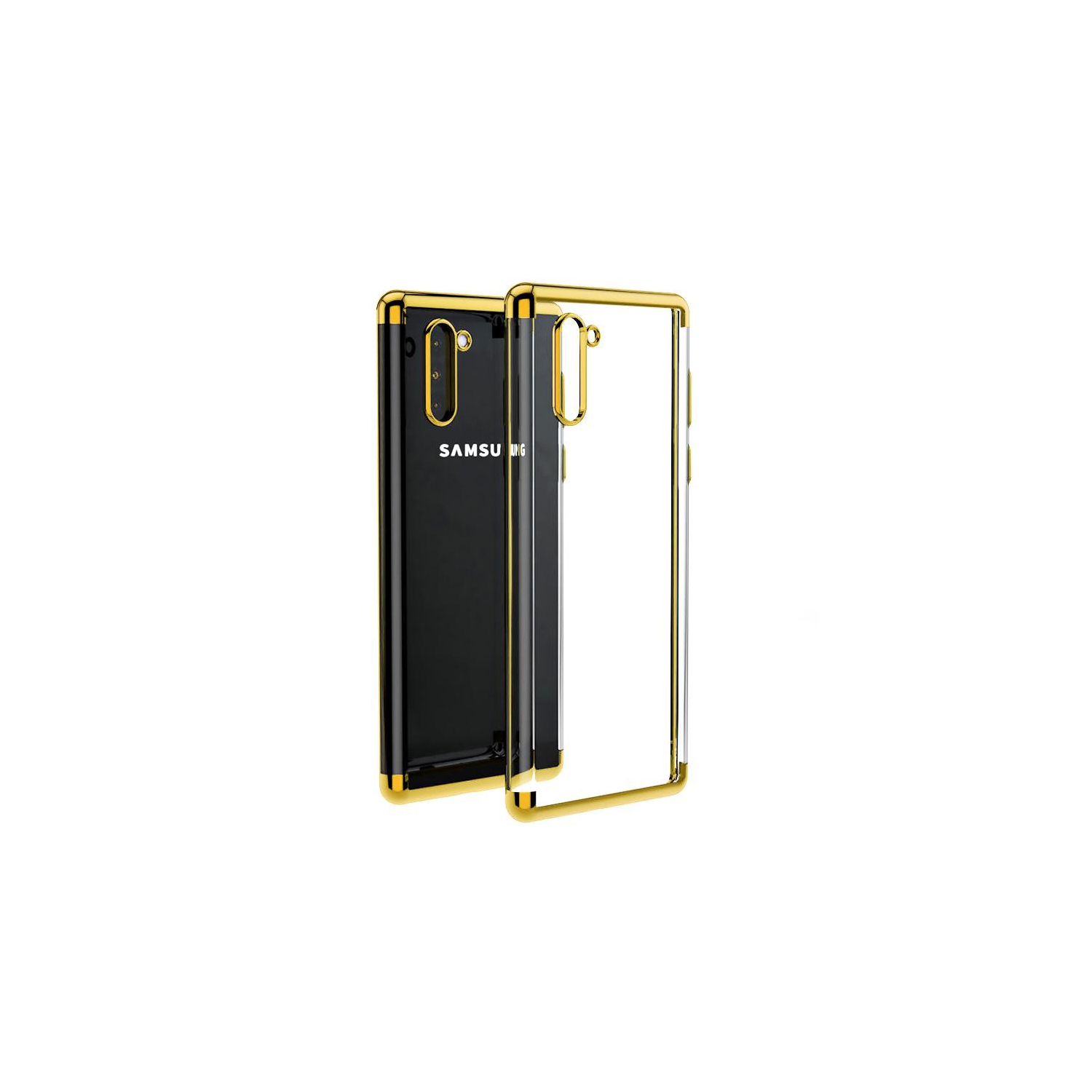 PANDACO Gold Trim Clear Case for Samsung Galaxy Note 10