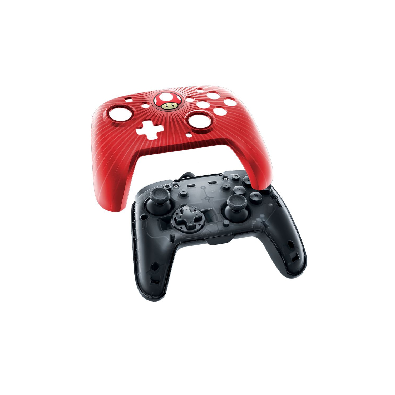 PDP Nintendo Switch Faceoff Wired Pro Controller - Red Mushroom