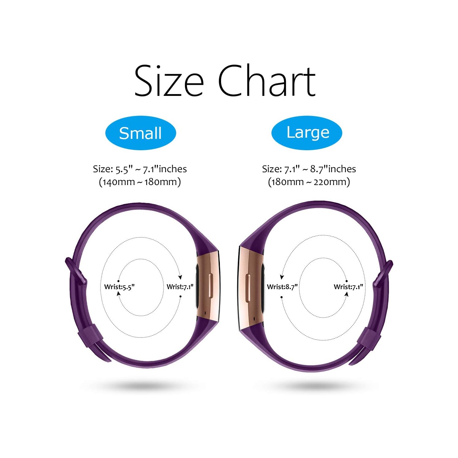 Fitbit Charge 3,Classic & Special Edition Replacement Fitness Sport Wristband Compatible for Charge 3 and Charge 3 SE, Large