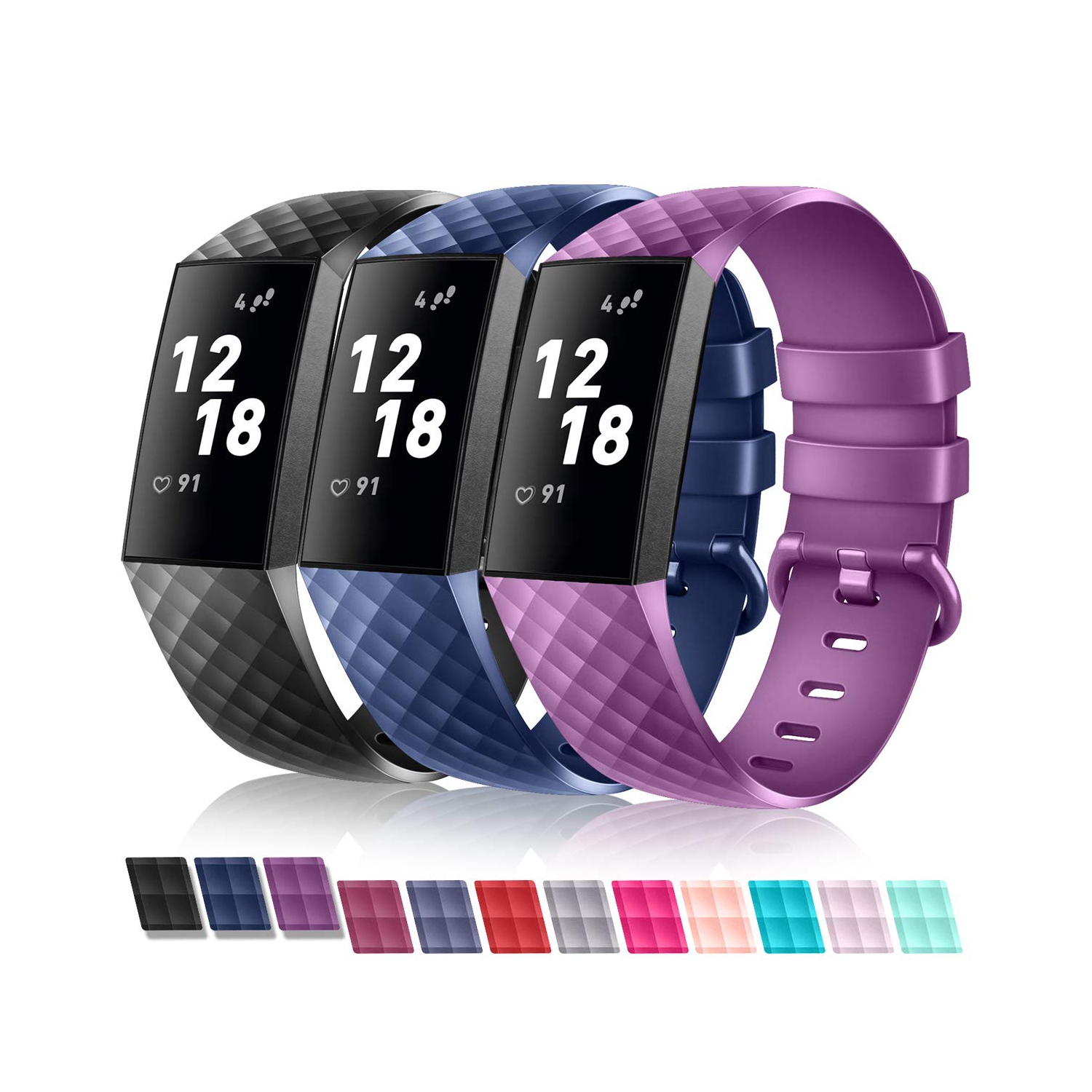 Bracelet charge 3/se de Fitbit, bracelet sport classique et édition spéciale (PAQUET de 3)