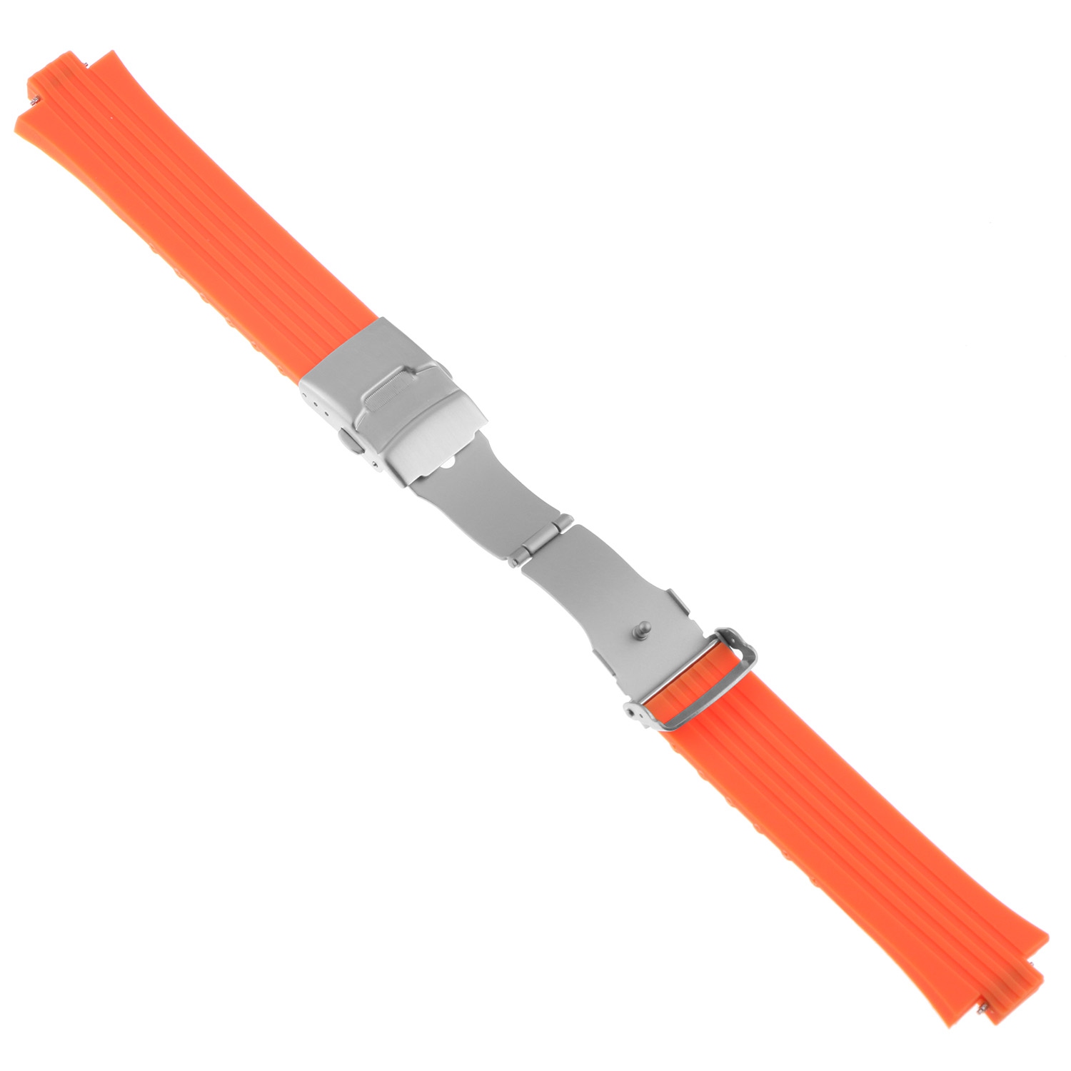 Strapsco Silicone Rubber Watch Band Strap for Oris TT1 & Williams F1 - Orange
