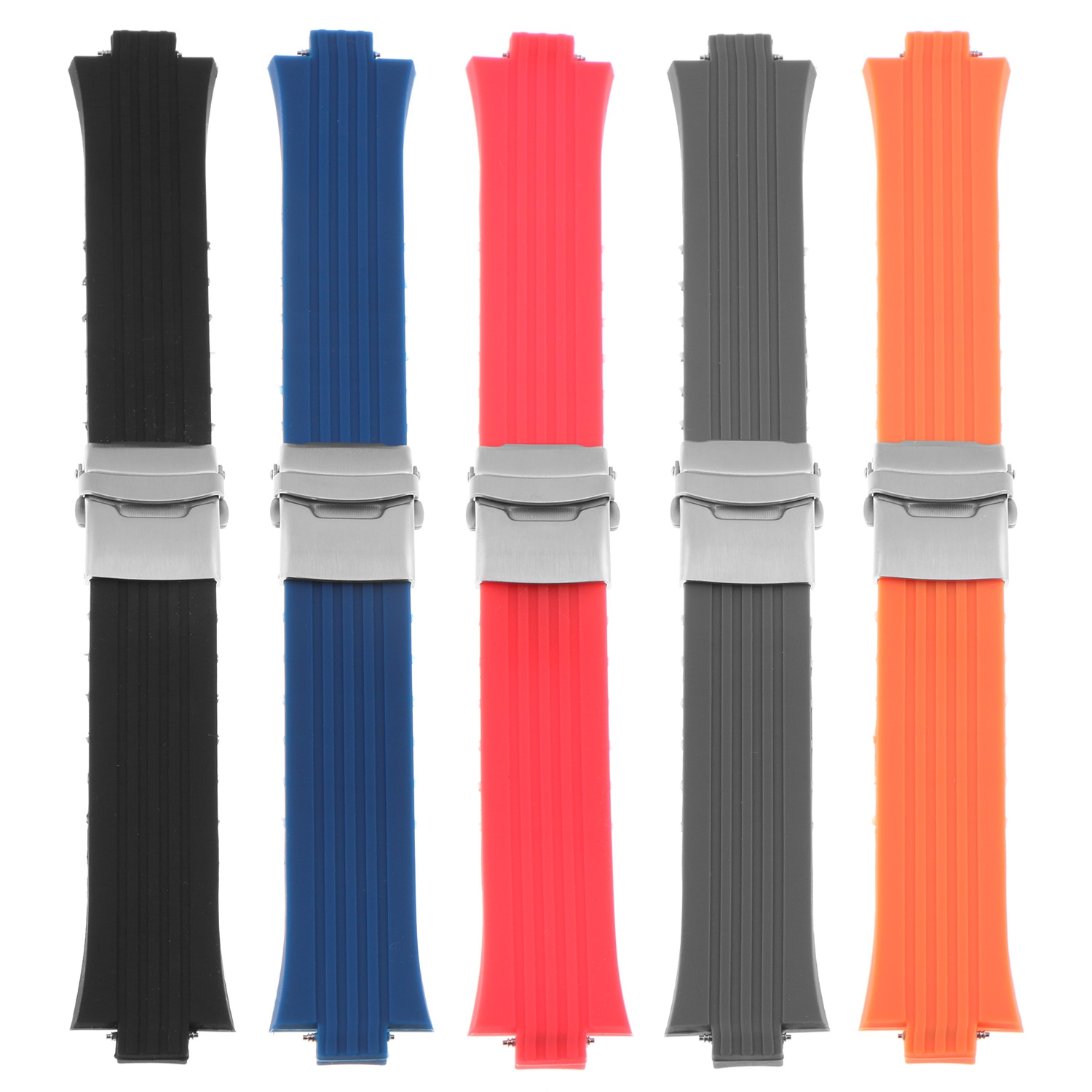 Strapsco Silicone Rubber Watch Band Strap for Oris TT1 & Williams F1 - Orange