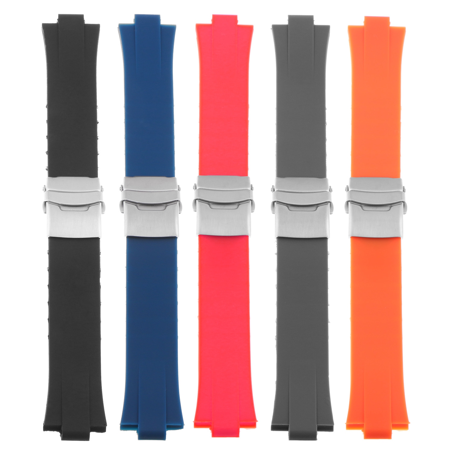 Strapsco Silicone Rubber Watch Band Strap for Oris Aquis - Dark Grey