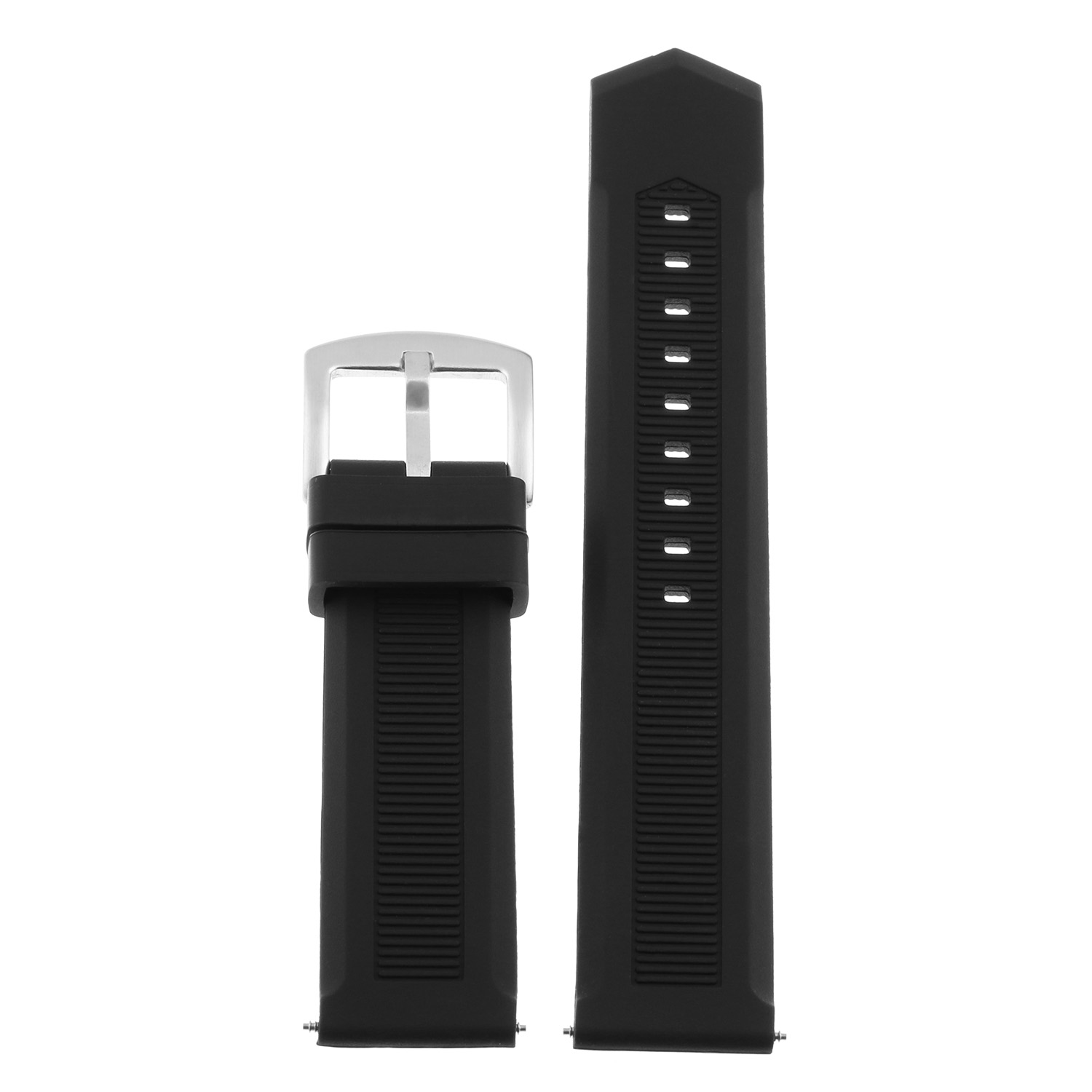 Strapsco Silicone Rubber Watch Band Strap for TAG Heuer Formula 1 - 21mm - Black