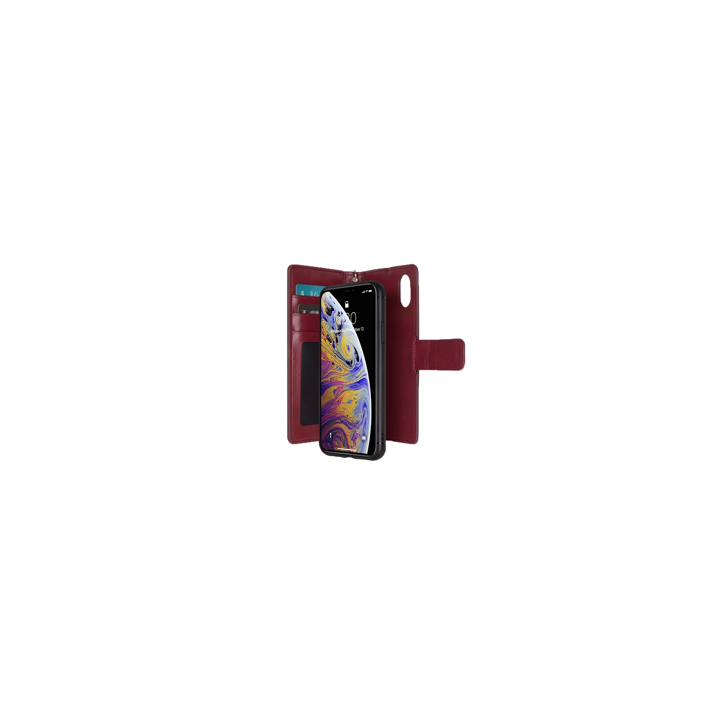 For Iphone X/XS Goospery Detachable Case, Burgundy