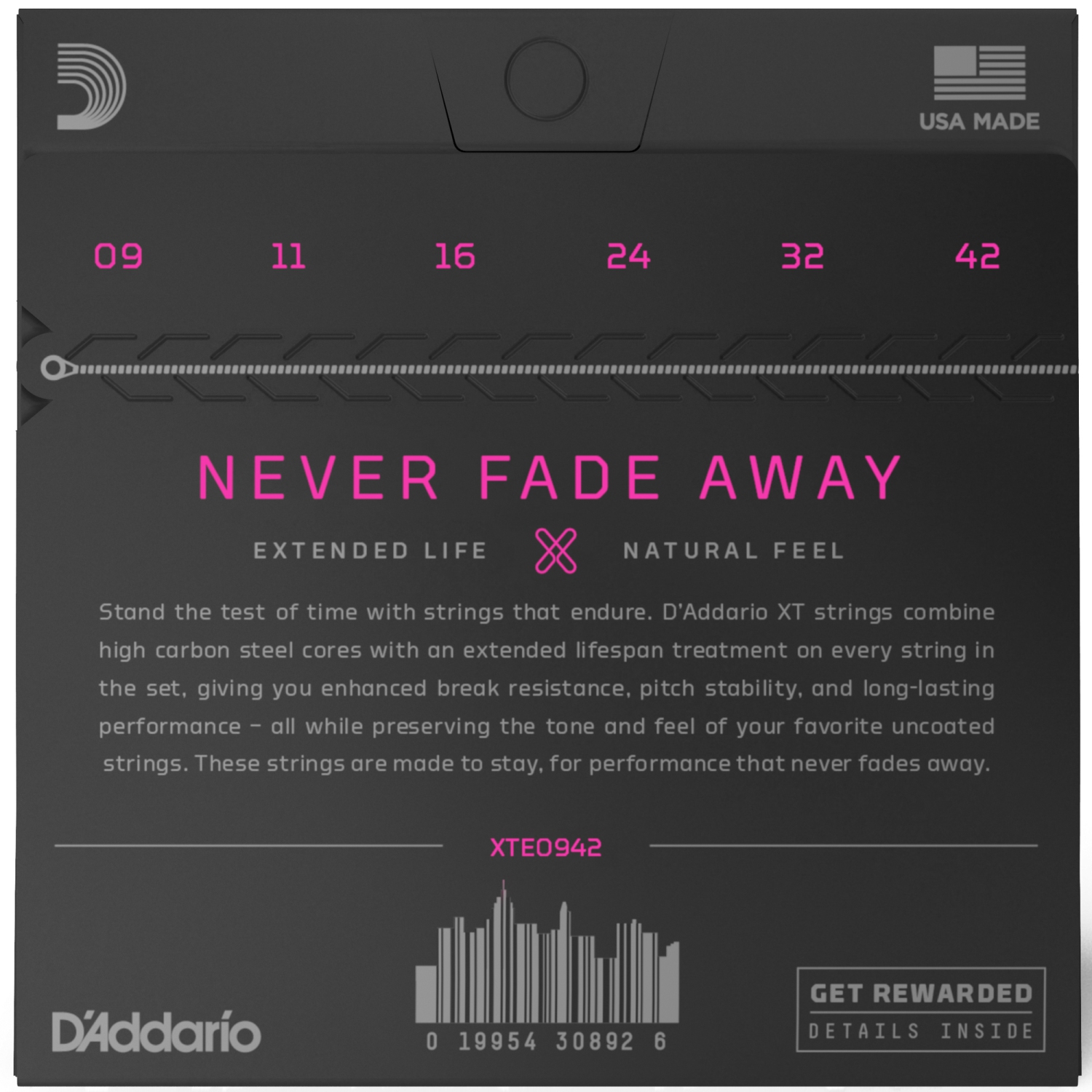 Cordes de guitare électrique nickelées XT d’Addario - 09-42