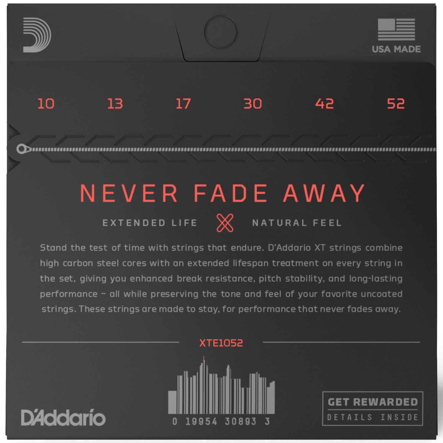 D'Addario XT Nickel Plated Electric Guitar Strings - 10-52