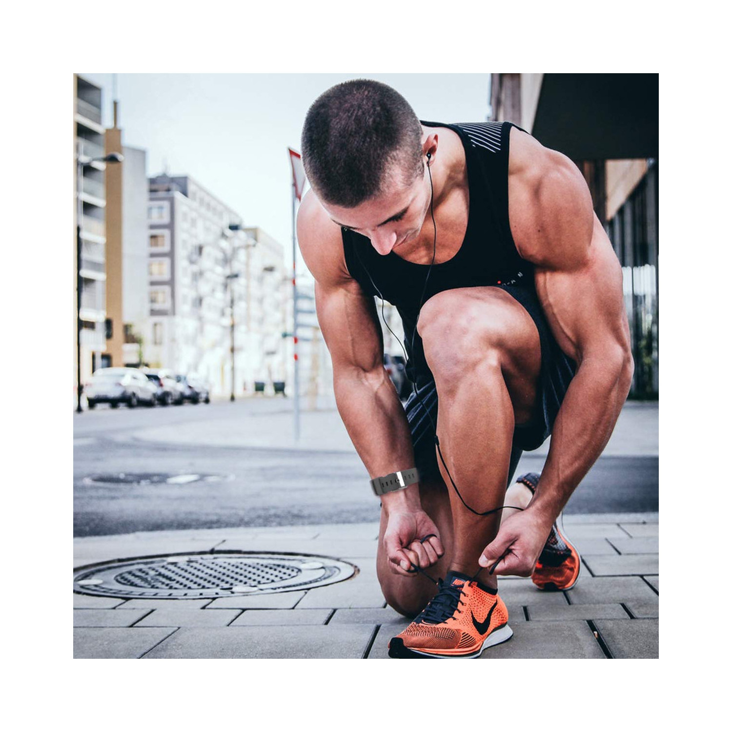 Fitbit Inspire/Inspire HR Band, Soft Waterproof Sport Watch Strap Replacement Wristband (LARGE)