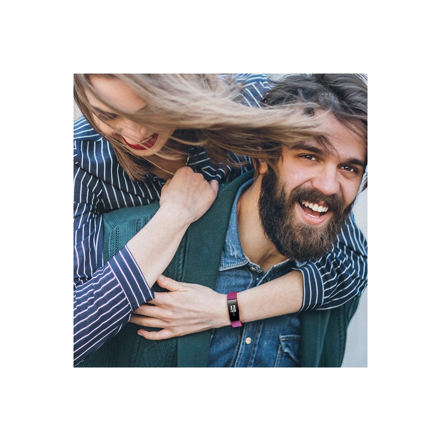 Fitbit Inspire/Inspire HR Band, Soft Waterproof Sport Watch Strap Replacement Wristband (LARGE)