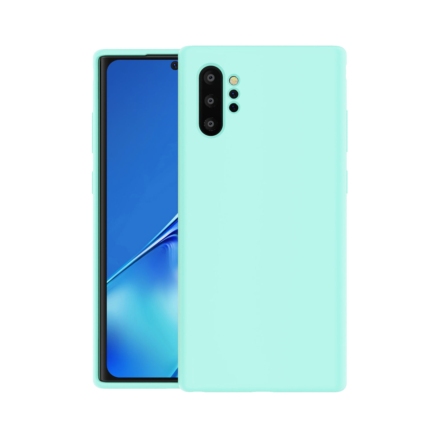 PANDACO Soft Shell Matte Mint Blue Case for Samsung Galaxy Note 10+