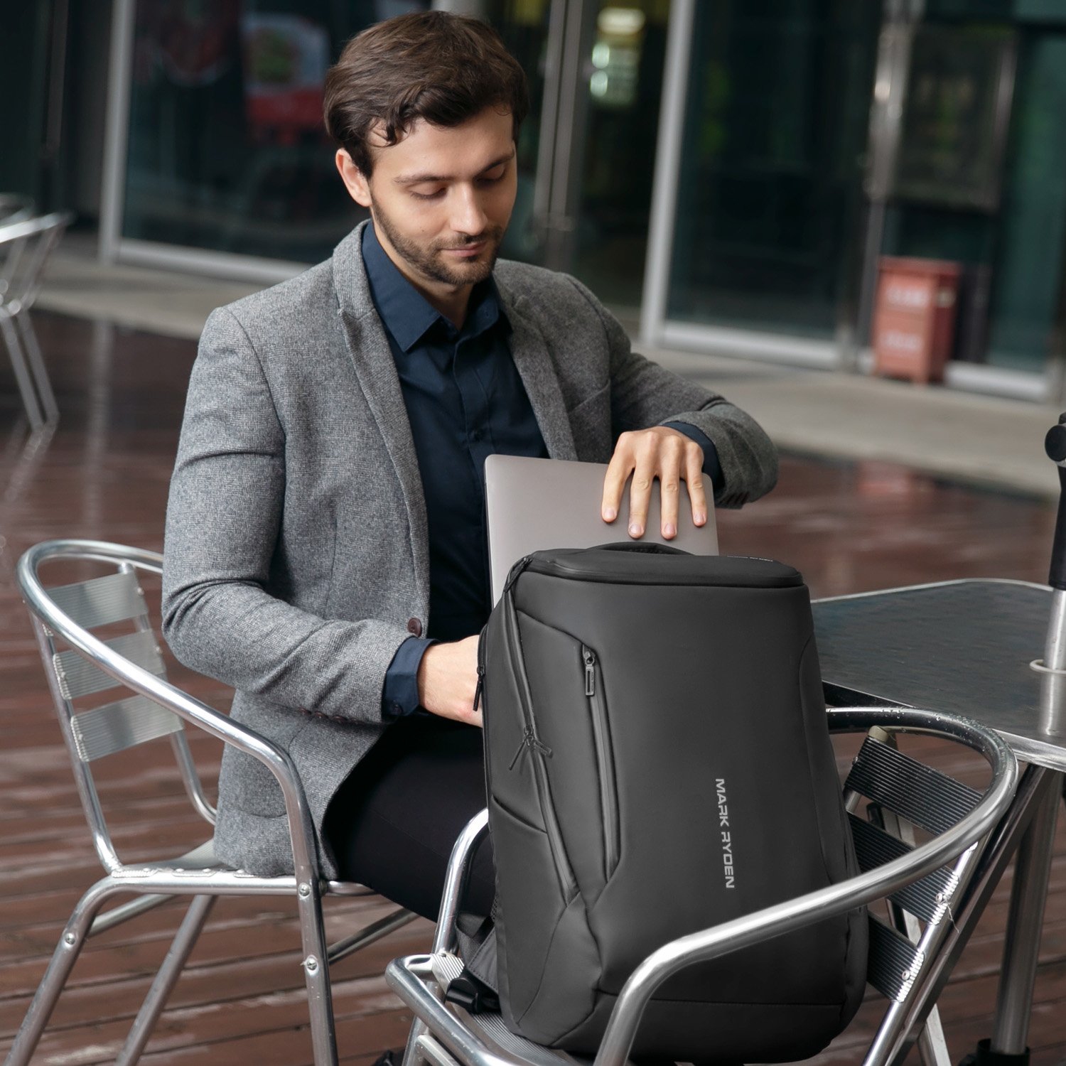 Mark Ryden "NAVARRO II 2 Pocket" Business & Travel USB Charging laptop Backpack, Ergonomic Straps, Anti-Theft Pocket