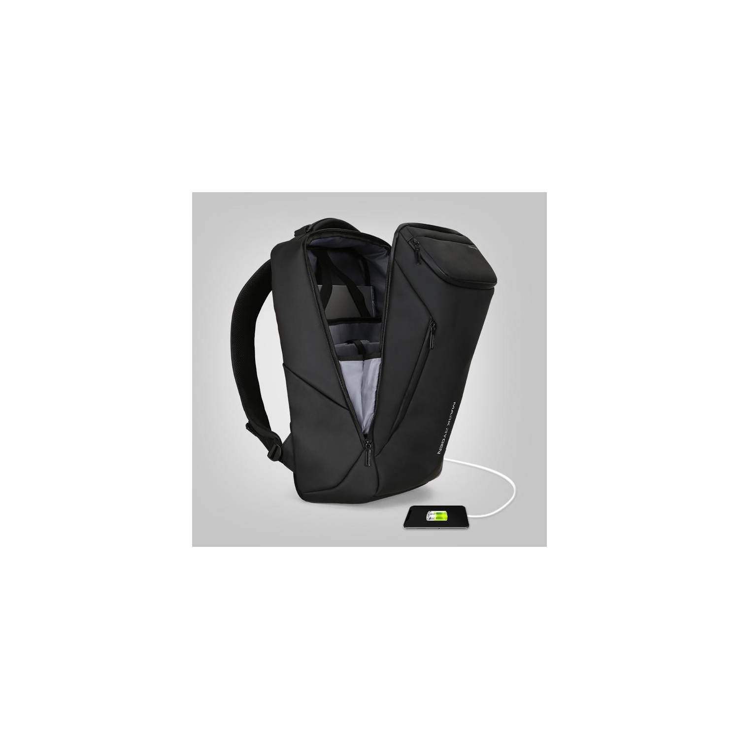 Mark Ryden "NAVARRO II 2 Pocket" Business & Travel USB Charging laptop Backpack, Ergonomic Straps, Anti-Theft Pocket