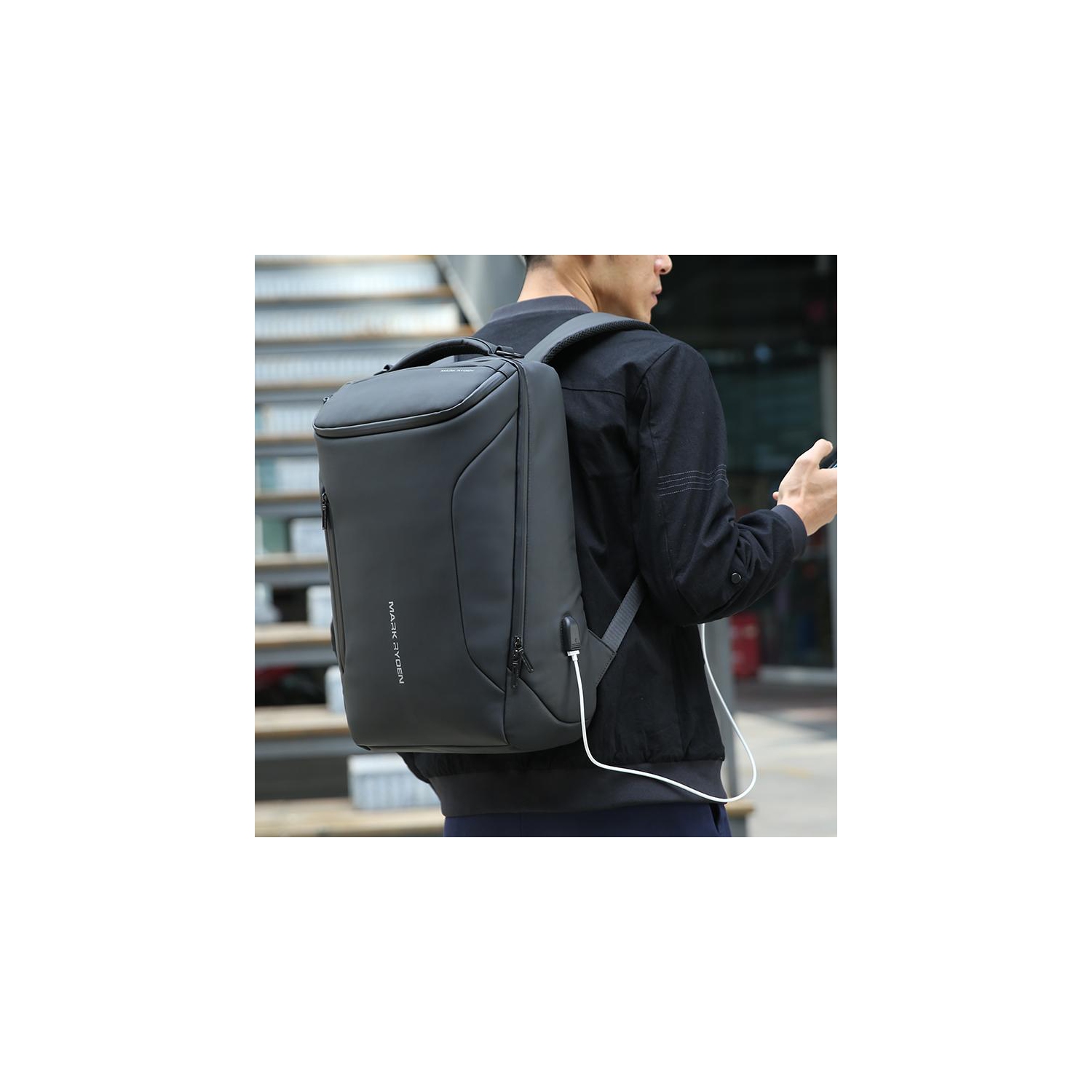 Mark Ryden "NAVARRO II 2 Pocket" Business & Travel USB Charging laptop Backpack, Ergonomic Straps, Anti-Theft Pocket