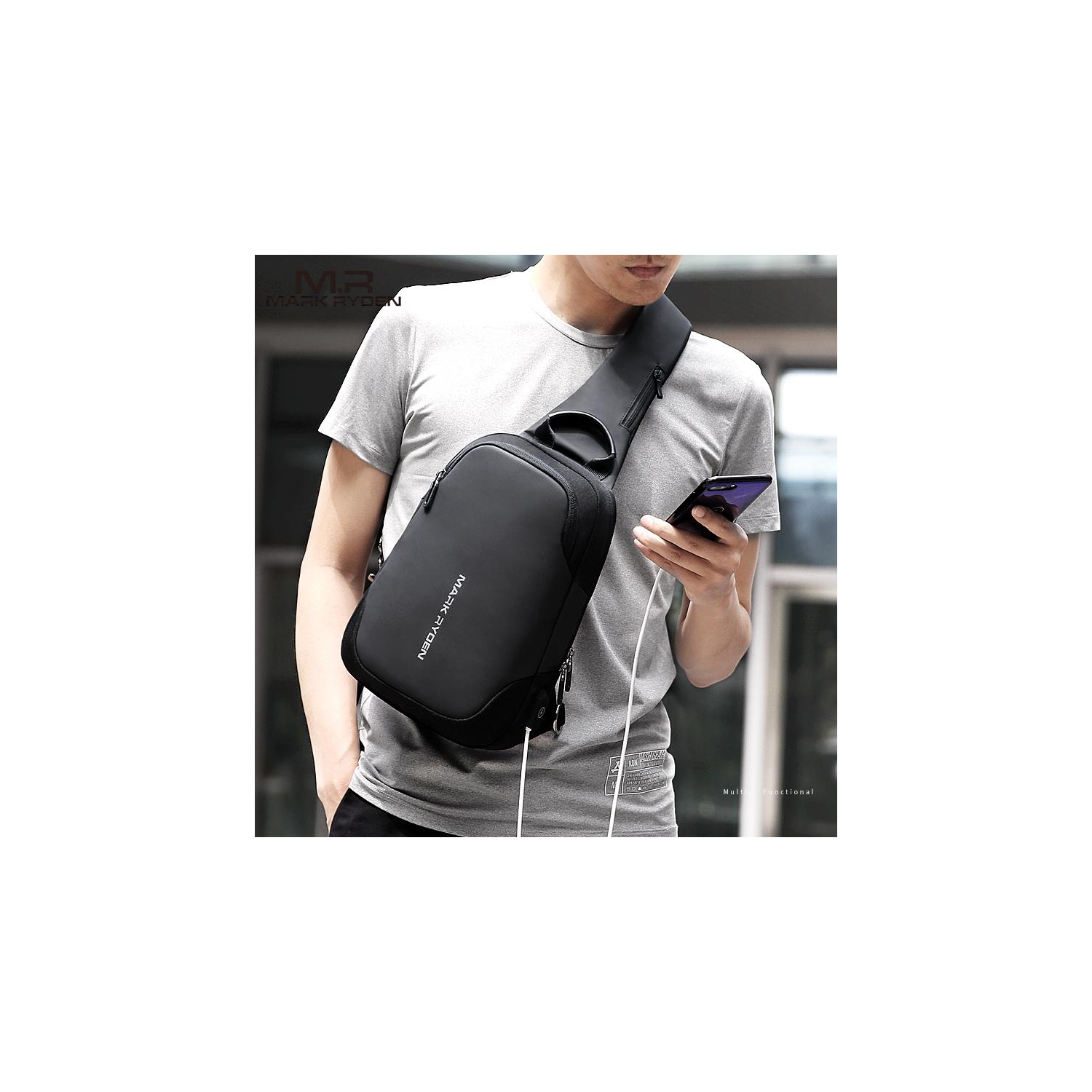 Mark Ryden "CURRENT MINI" usb charging w/ anti theft pocket, Oxford material, fits 9.7" tablet