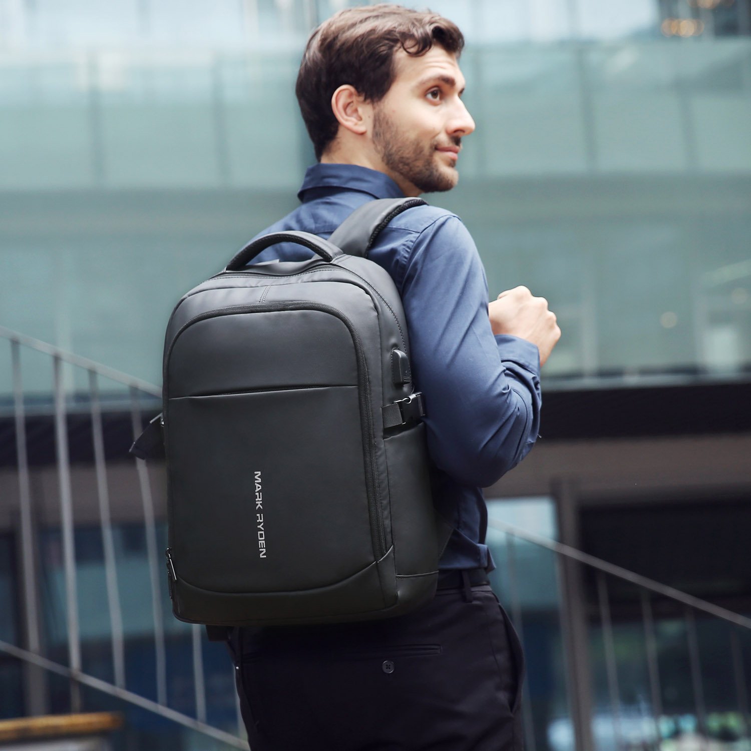Mark Ryden "SUPREME" USB Charging laptop Backpack with anti-Theft Back Pocket, Water Repellent, Multi-Compartment Space