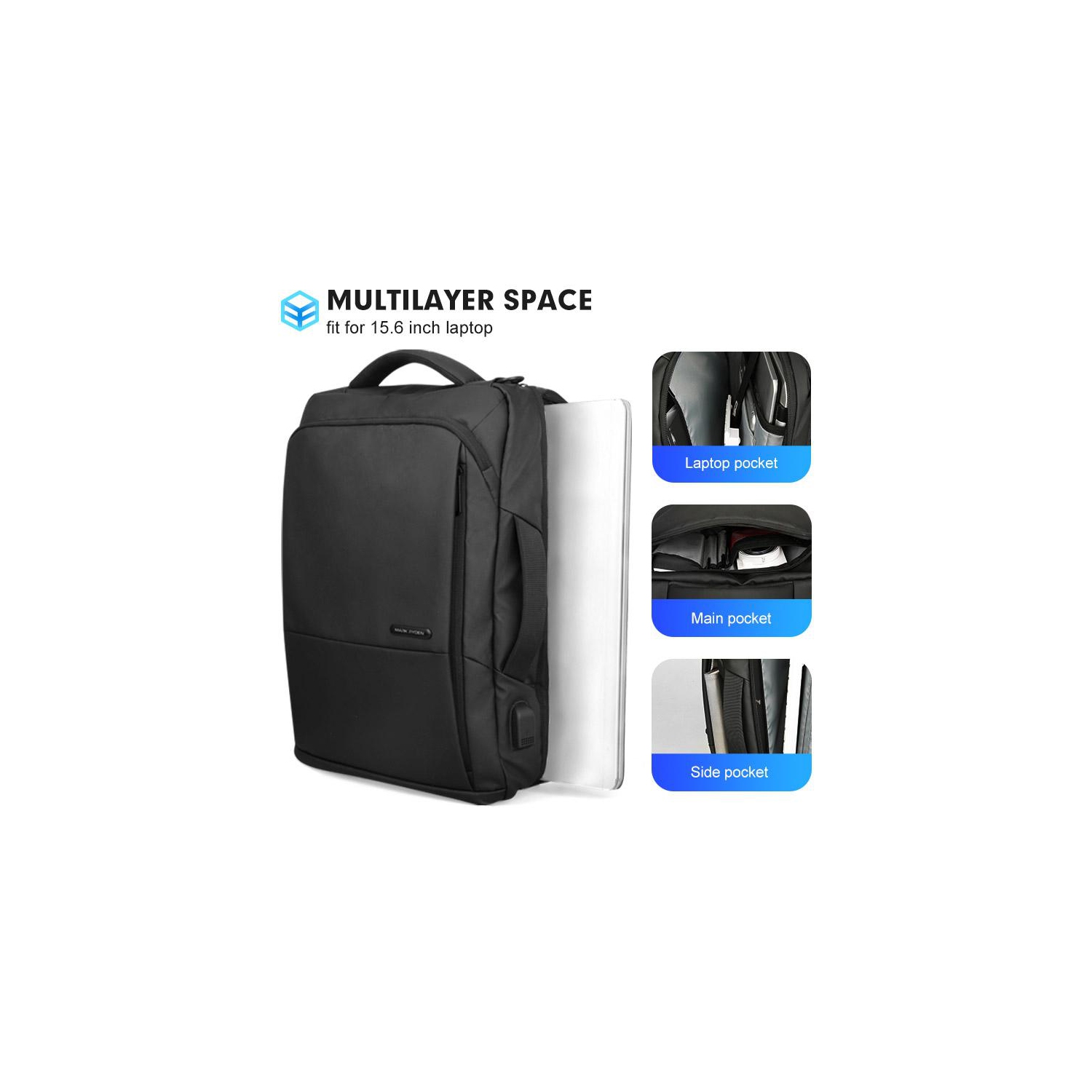 Le sac à dos pour portable DARWIN de Mark Ryden est un sac à dos imperméable qui se transforme facilement en mallette