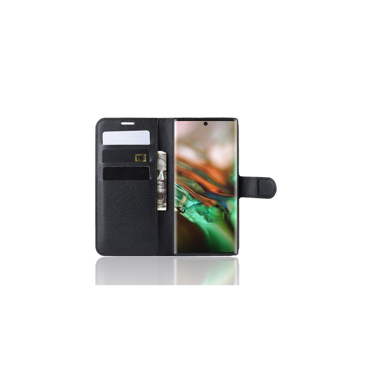 Étui portefeuille en cuir blanc PANDACO pour Galaxy Note 10 de Samsung