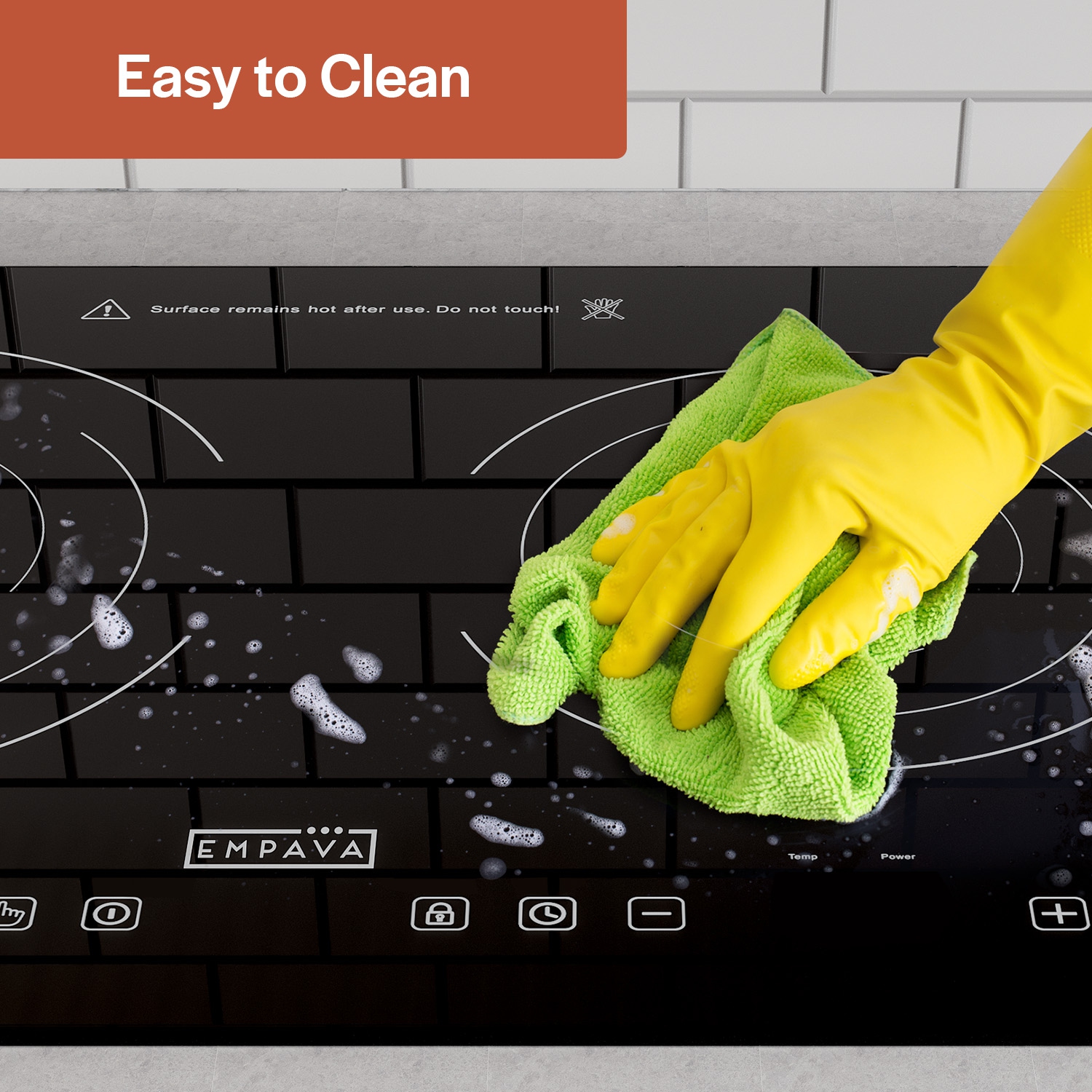 Surface de cuisson électrique à induction à 2 brûleurs de 20.5 po d’Emava - Noir