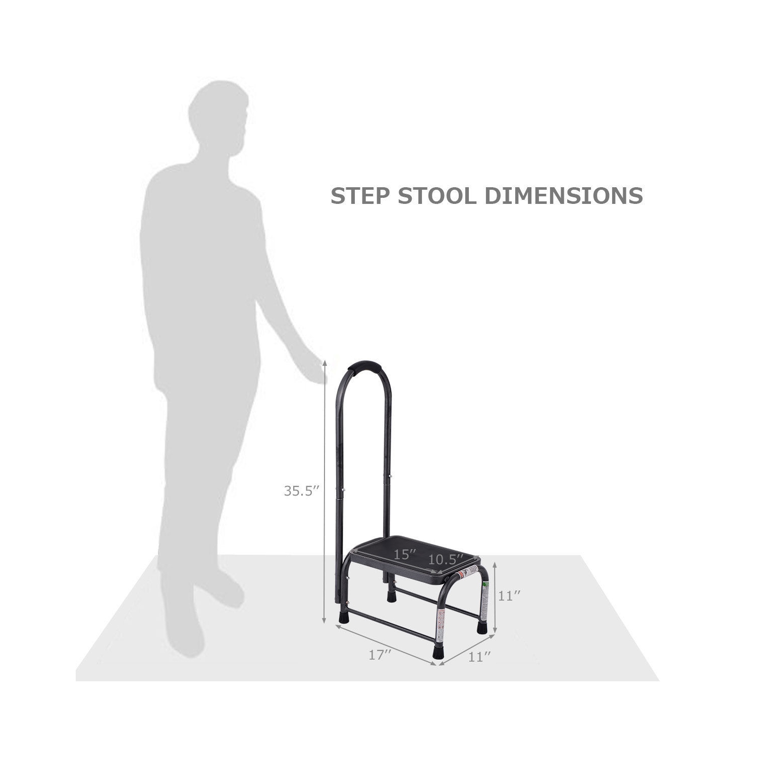 Gymax 330 Lbs Load Capacity Non-Slip Handy Support Step Stool