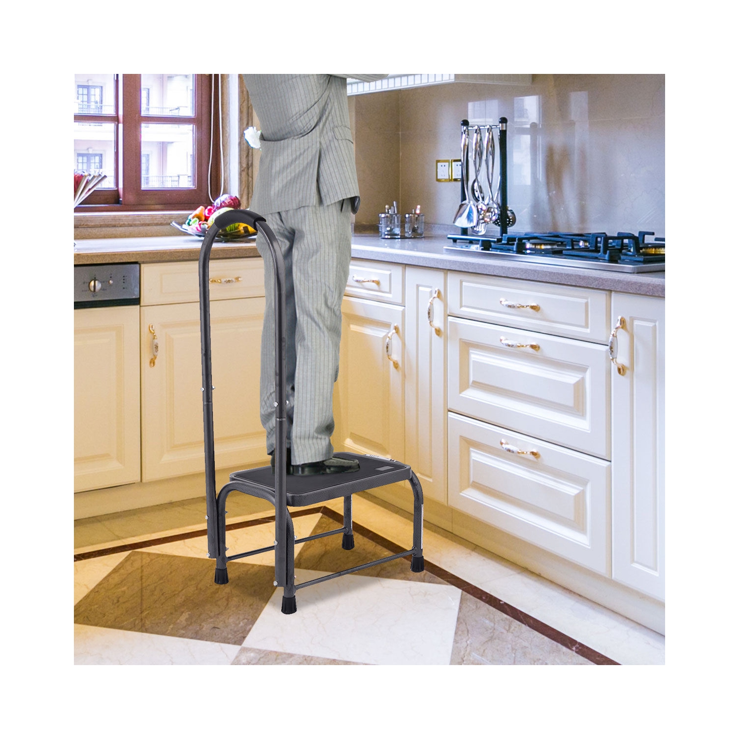 Gymax 330 Lbs Load Capacity Non-Slip Handy Support Step Stool