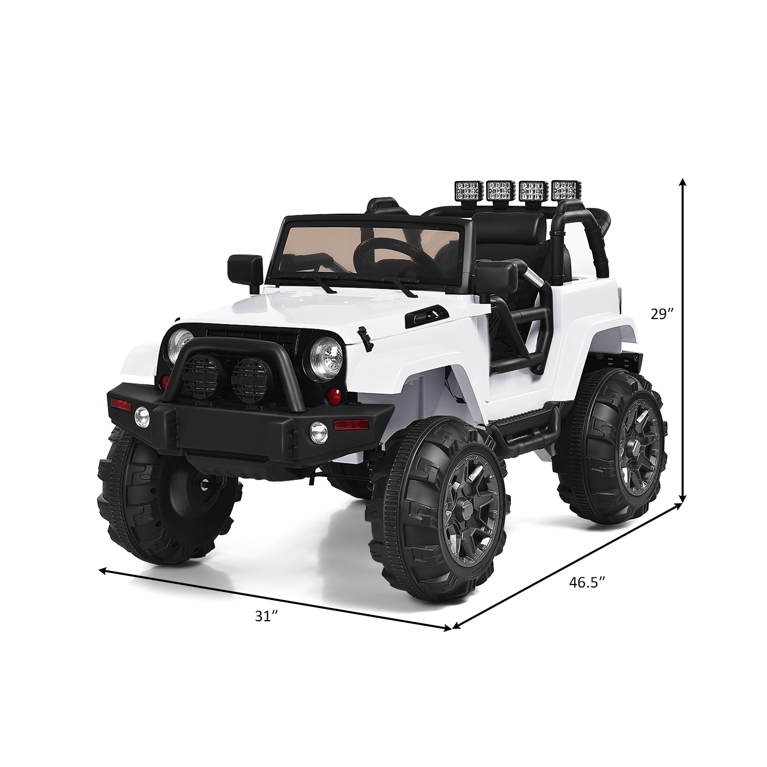 Costway 12V Kids Ride On Truck Car w/Bluetooth Remote Control MP3 Music LED Lights