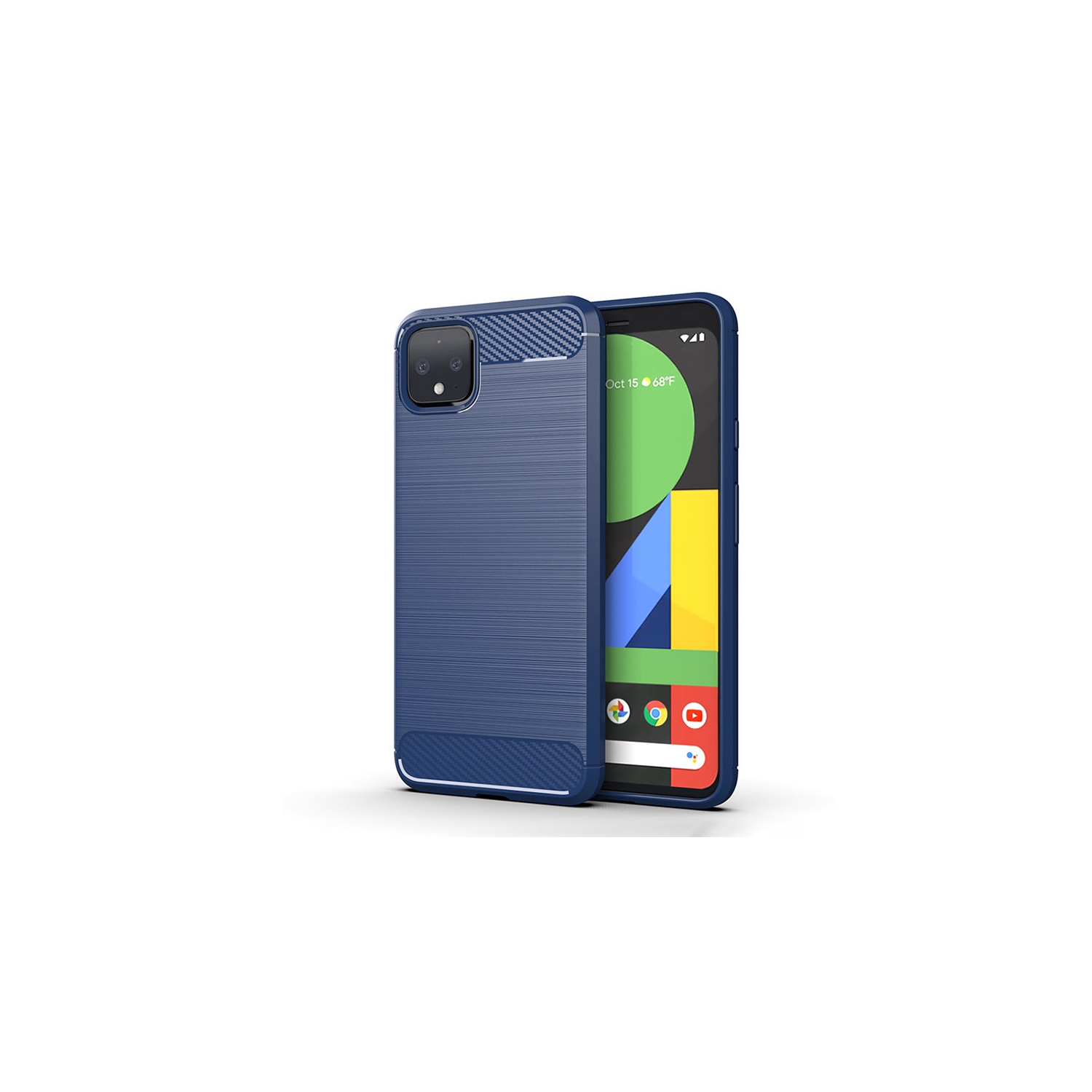 PANDACO Navy Brushed Metal Case for Google Pixel 4 XL