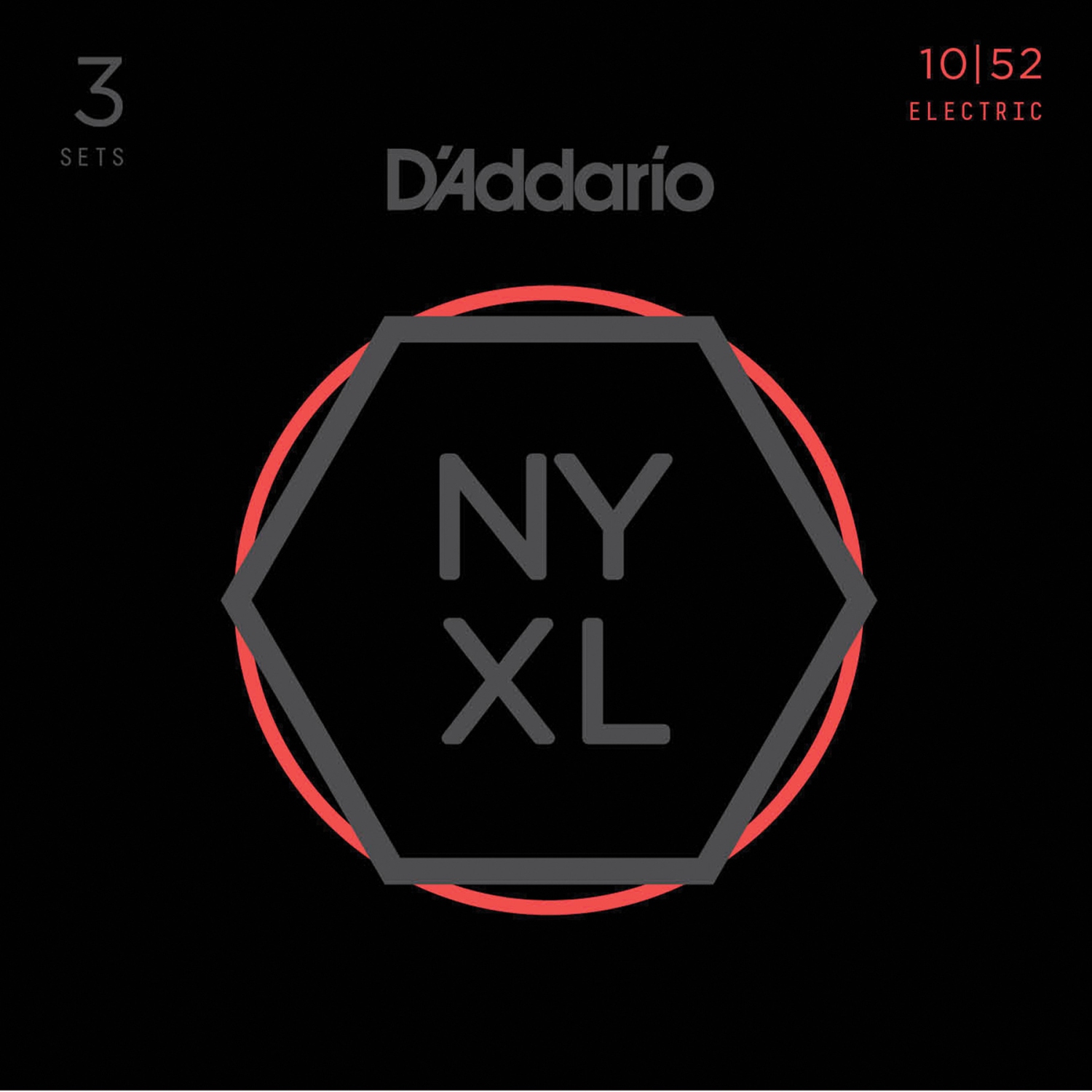 D'Addario NYXL 10-52 Electric Guitar Strings - 3 Pack