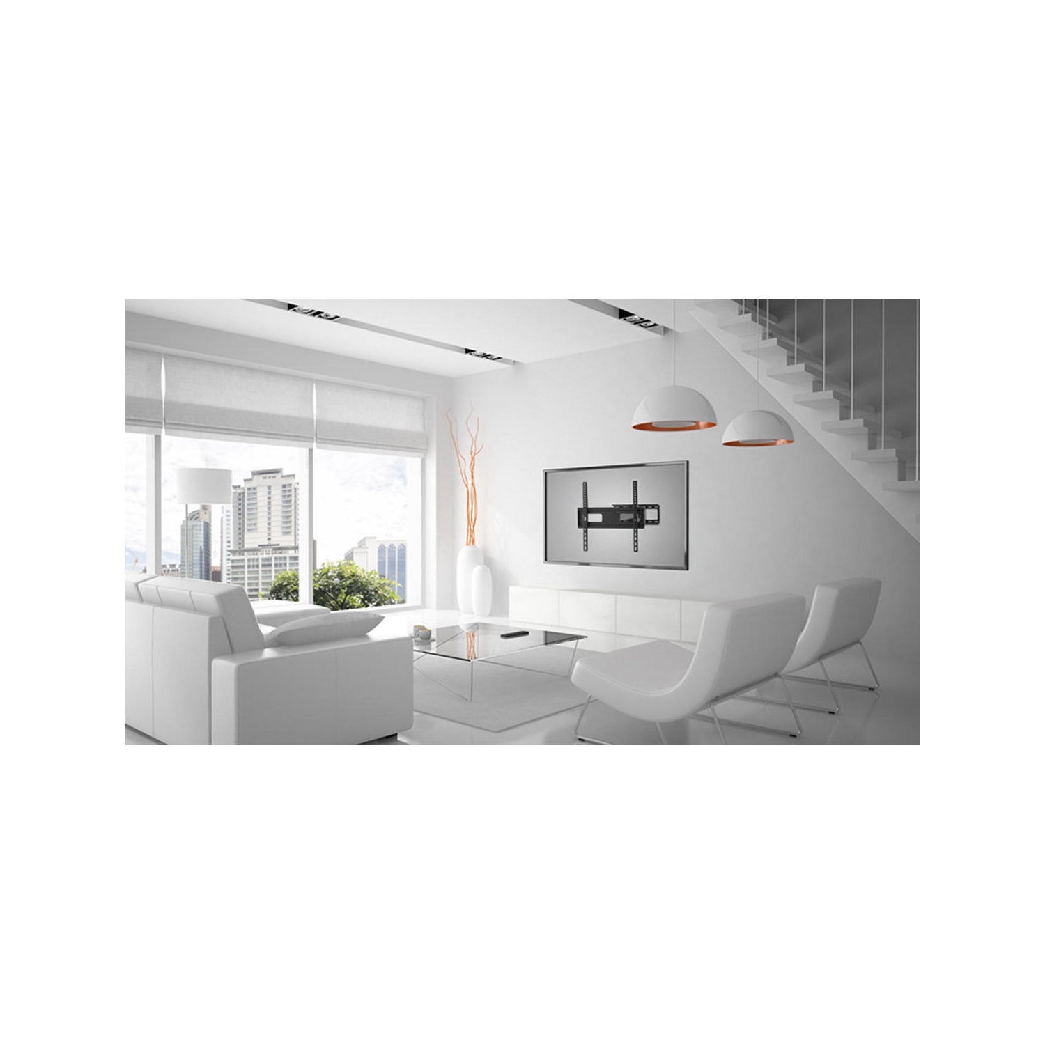 Support mural articulé pour téléviseur de 26 à 55 po supportant jusqu'à 88 lb, VESA maximal 600 et clous en bois muraux de 12 à 16 po