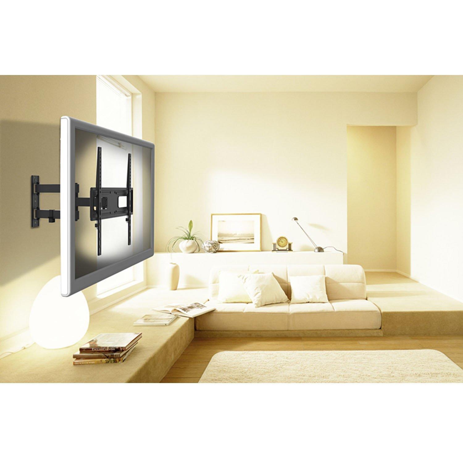 26-55 Inch Full Motion TV Wall Mount Hold up to 77LBS and Extension Max 420MM, TV Bracket with Articulating Arms Swivels Tilts and Max VESA 400x400mm