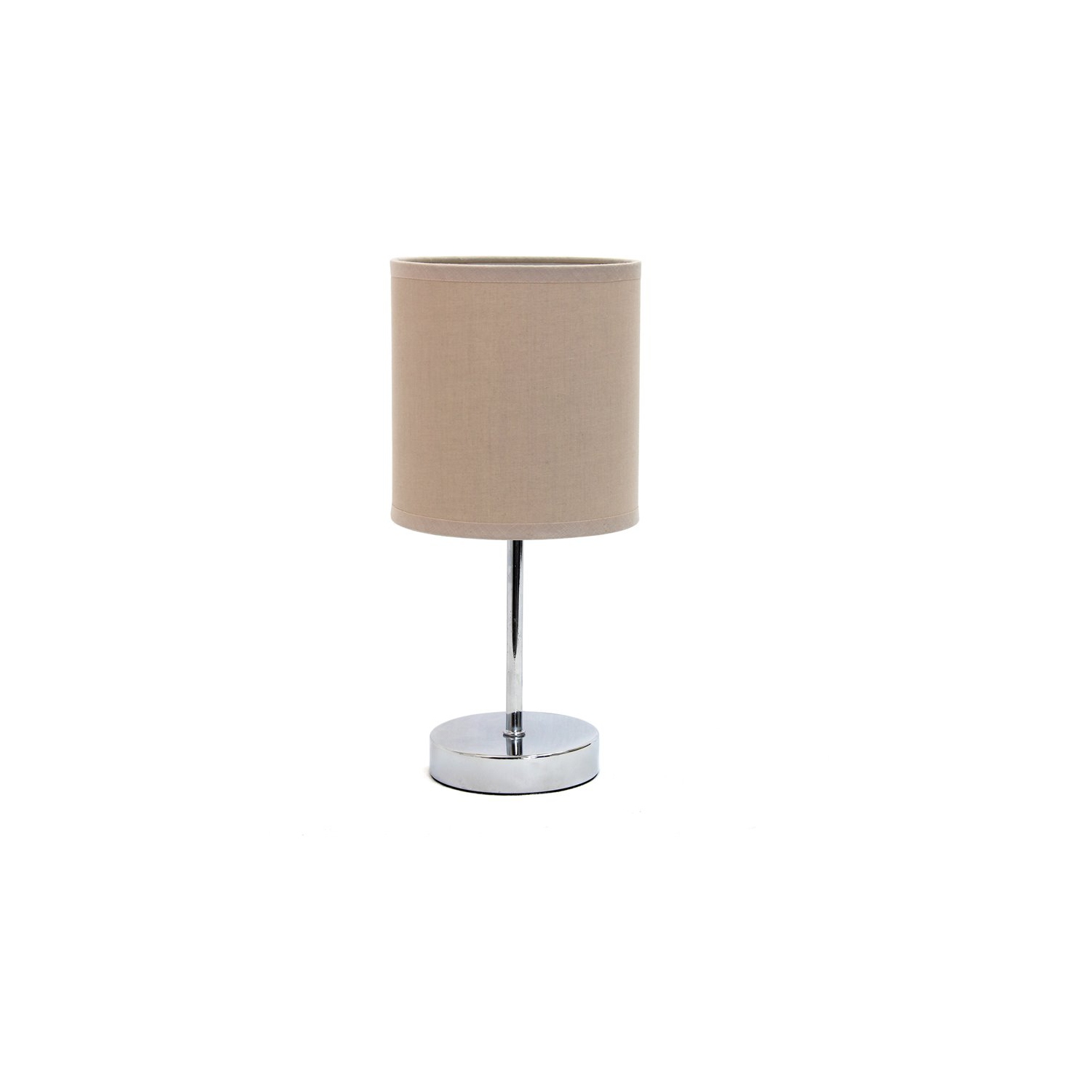 Simple Designs Chrome Metal Basic Table Lamp with Gray Shade