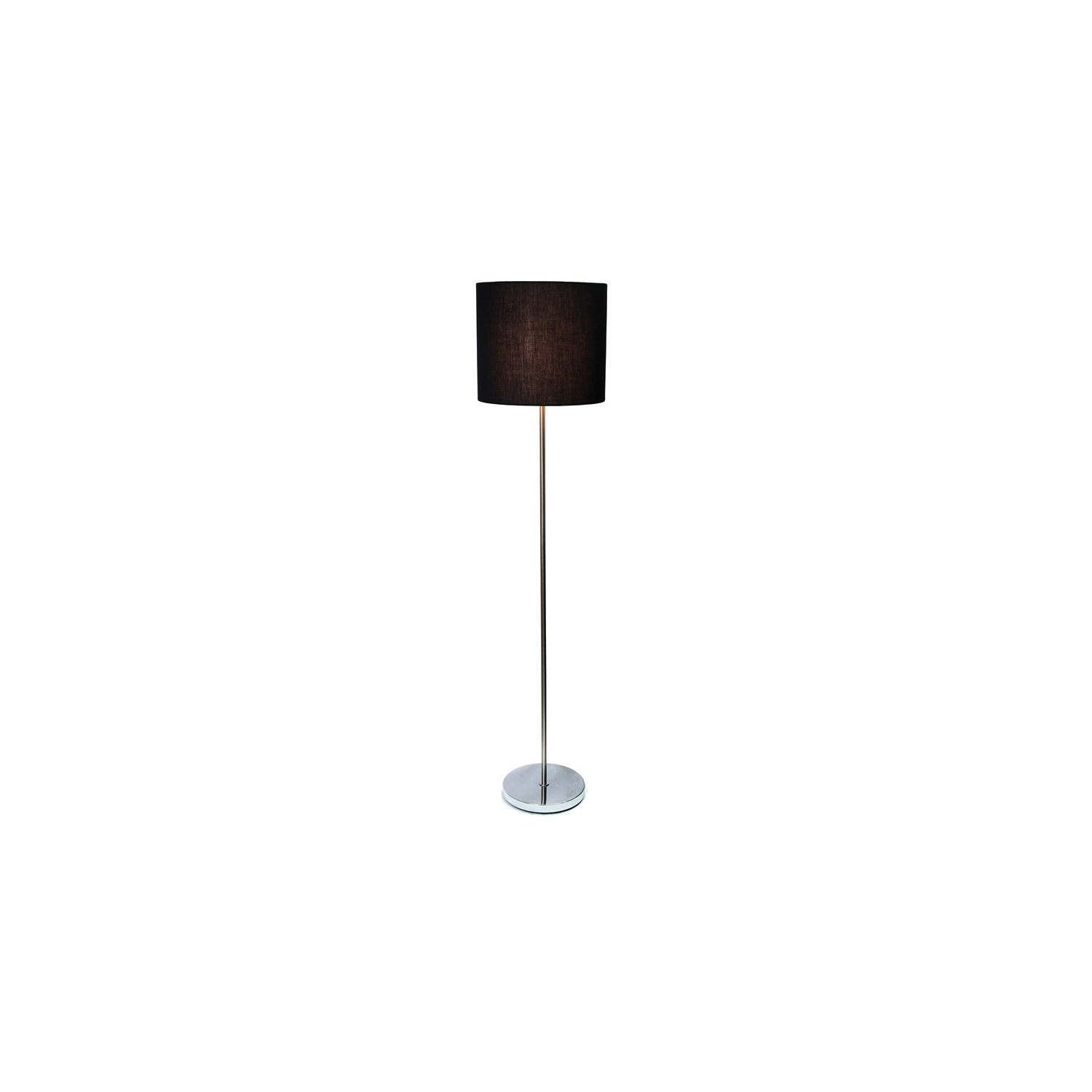 Simple Designs Metal Floor Lamp w/ Foot Switch in Nickel with White Shade