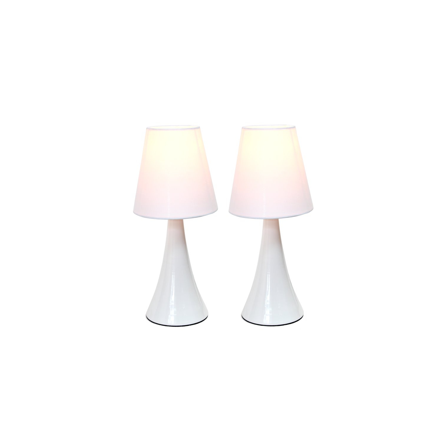 Paquet de 2 lampes de table tactiles en métal Valencia de simple Designs avec abat-jour blanc