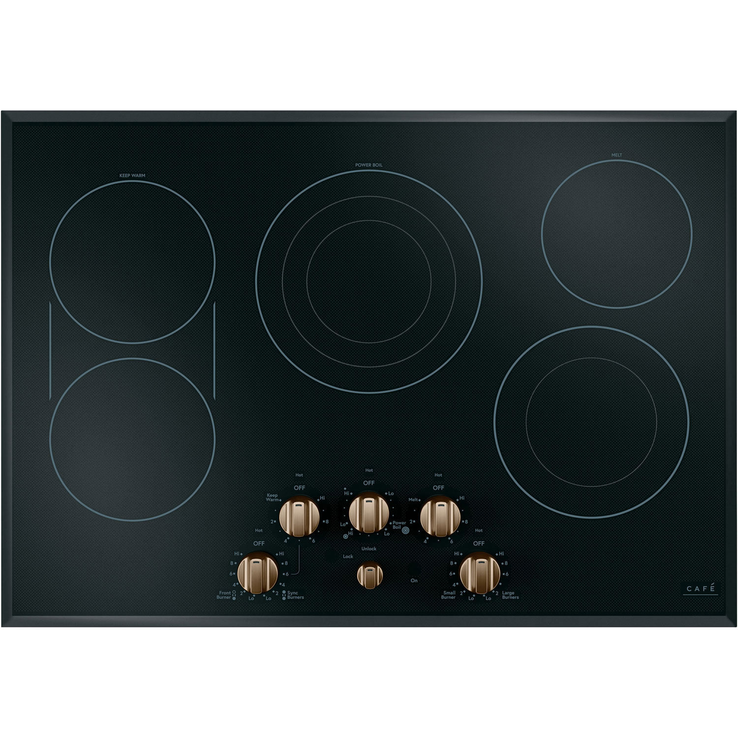 Café 5-Piece Electric Cooktop Knob Set - Brushed Bronze