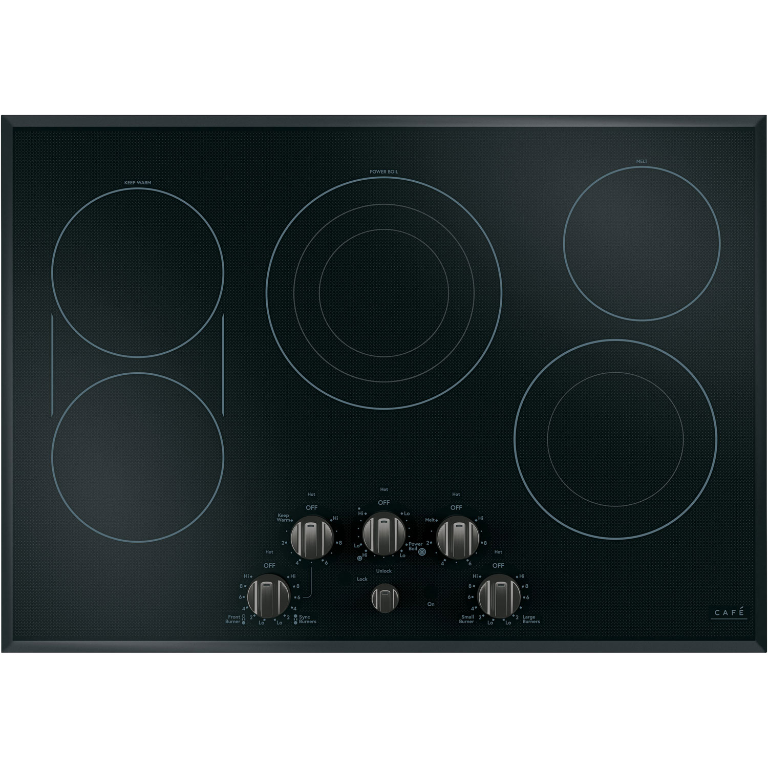 Café 5-Piece Electric Cooktop Knob Set - Brushed Black