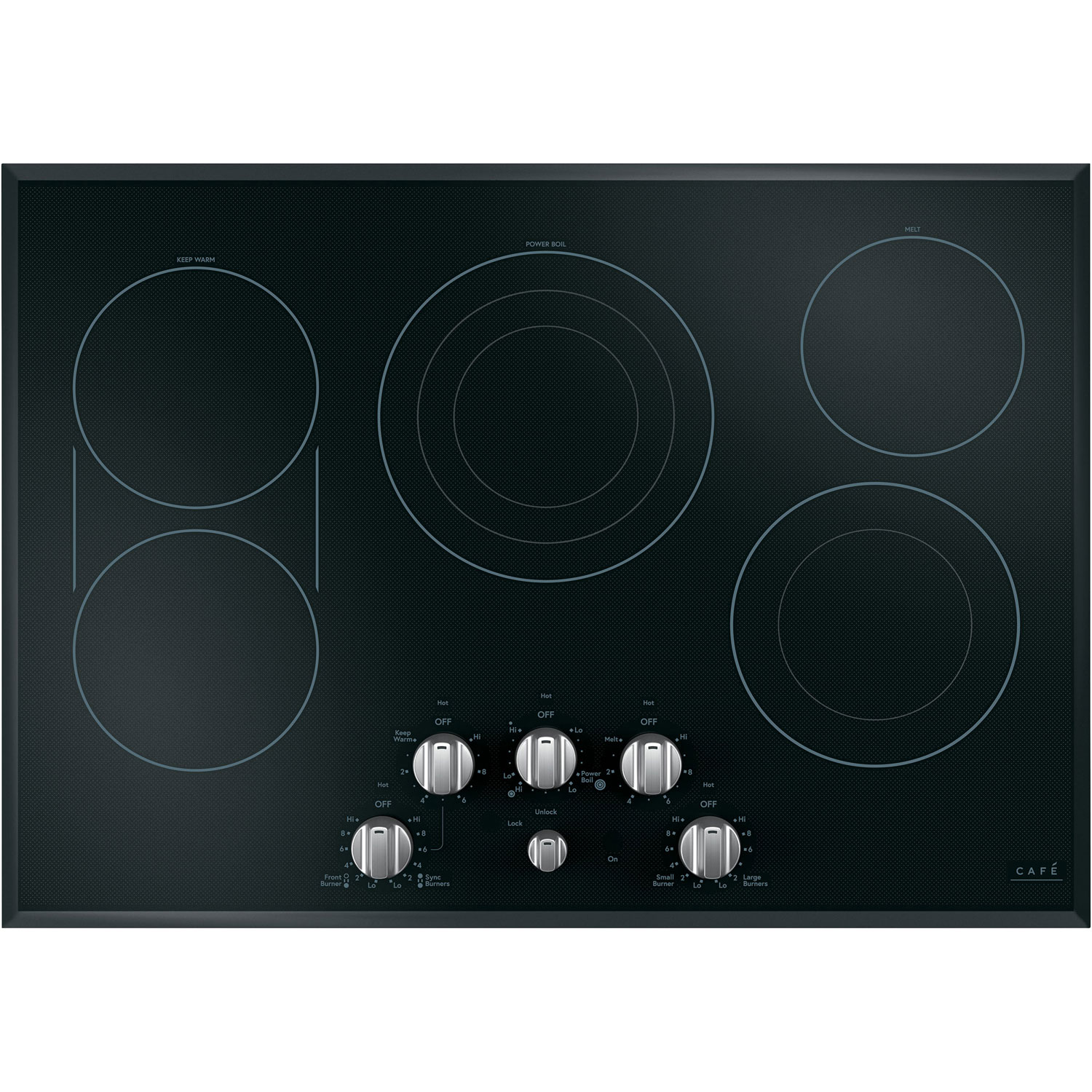 Café 5-Piece Electric Cooktop Knob Set - Brushed Stainless