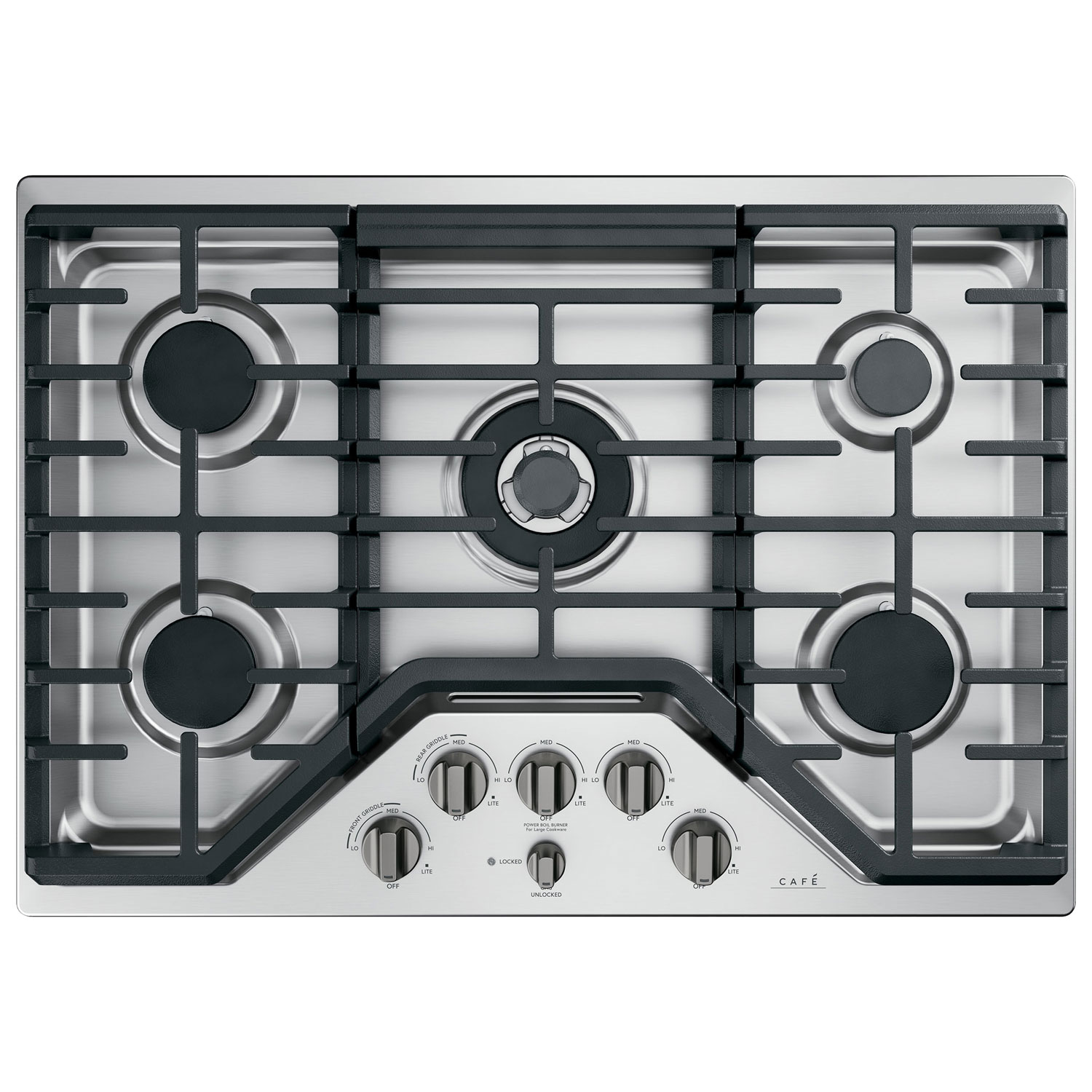 Ensemble de boutons de 5 pièces pour surface de cuisson au gaz Café - Noir brossé