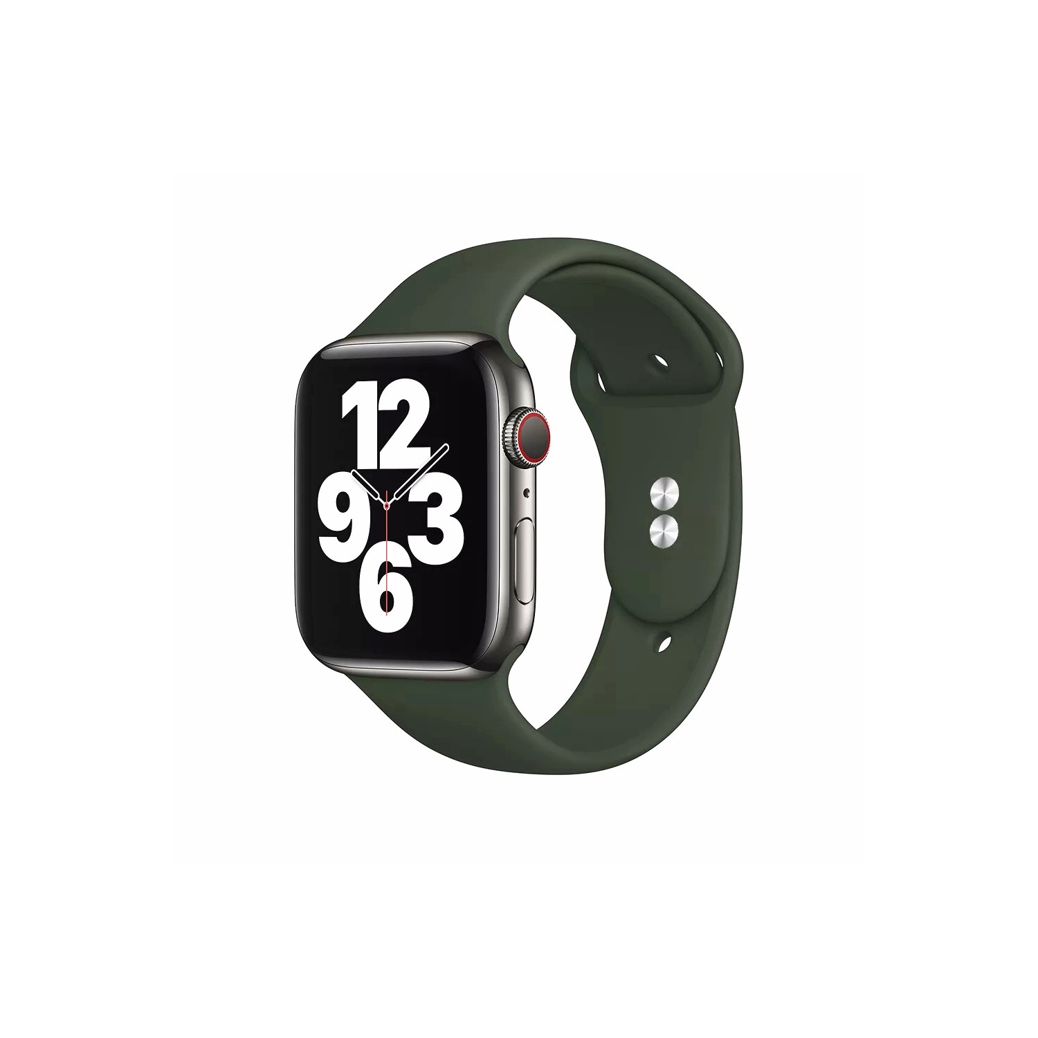 Soft Silicone Replacement Band Strap for Apple Watch iWatch Series 1 to 10 SE Ultra, 42mm(Series 123) 44mm 45mm 46mm 49mm, Dark Green